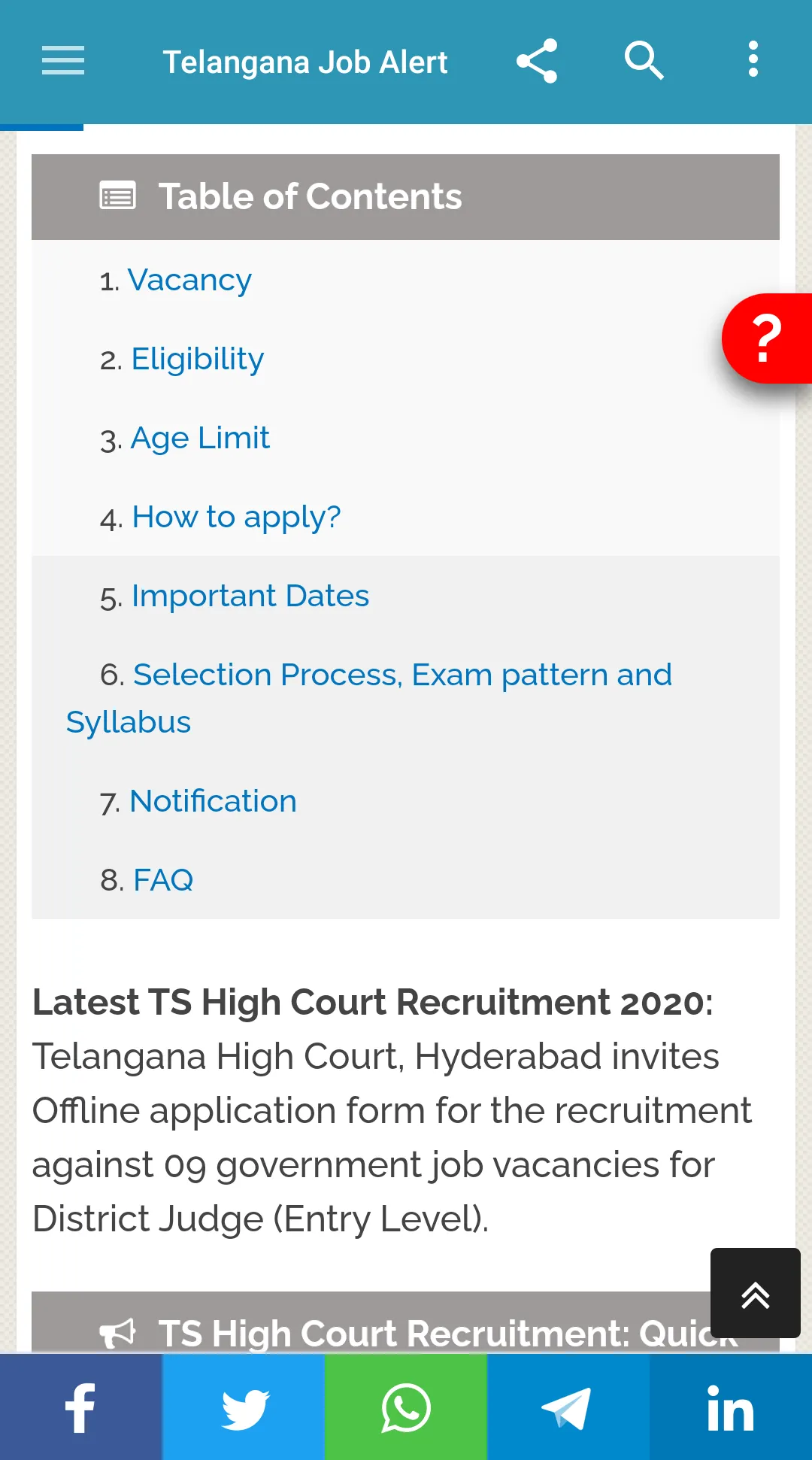 Telangana Job Alert- TS Jobs | Indus Appstore | Screenshot