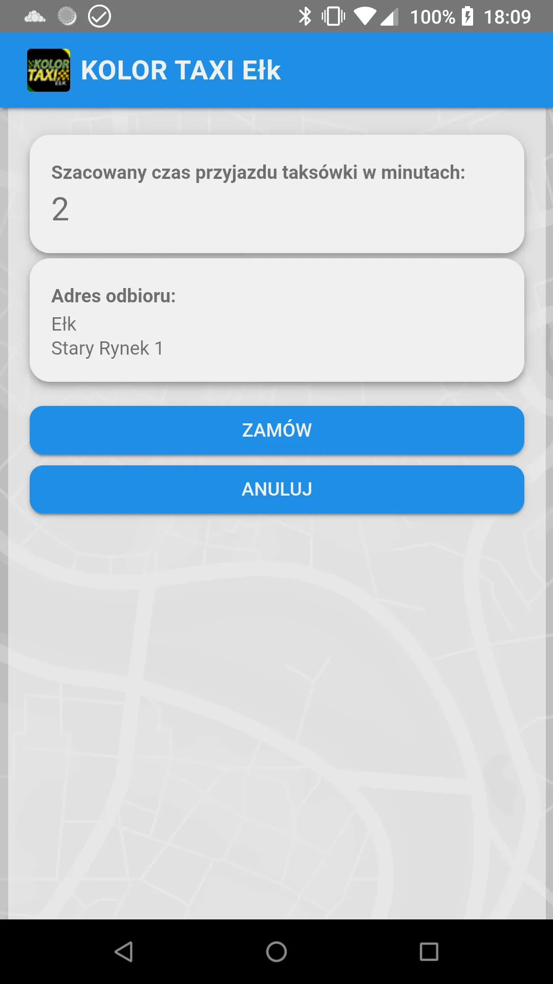 KOLOR TAXI Ełk | Indus Appstore | Screenshot