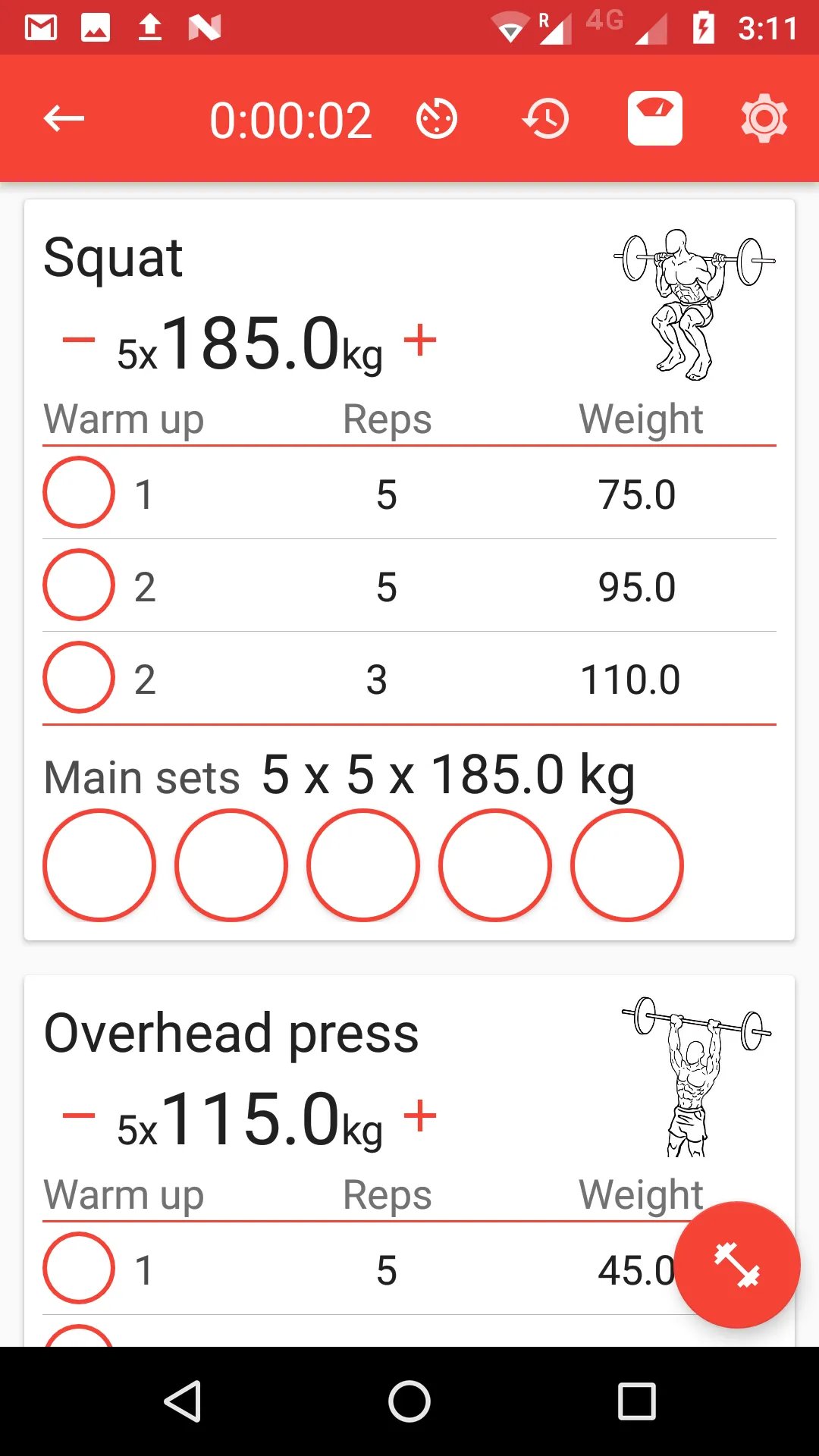 5x5 Workout Logger | Indus Appstore | Screenshot