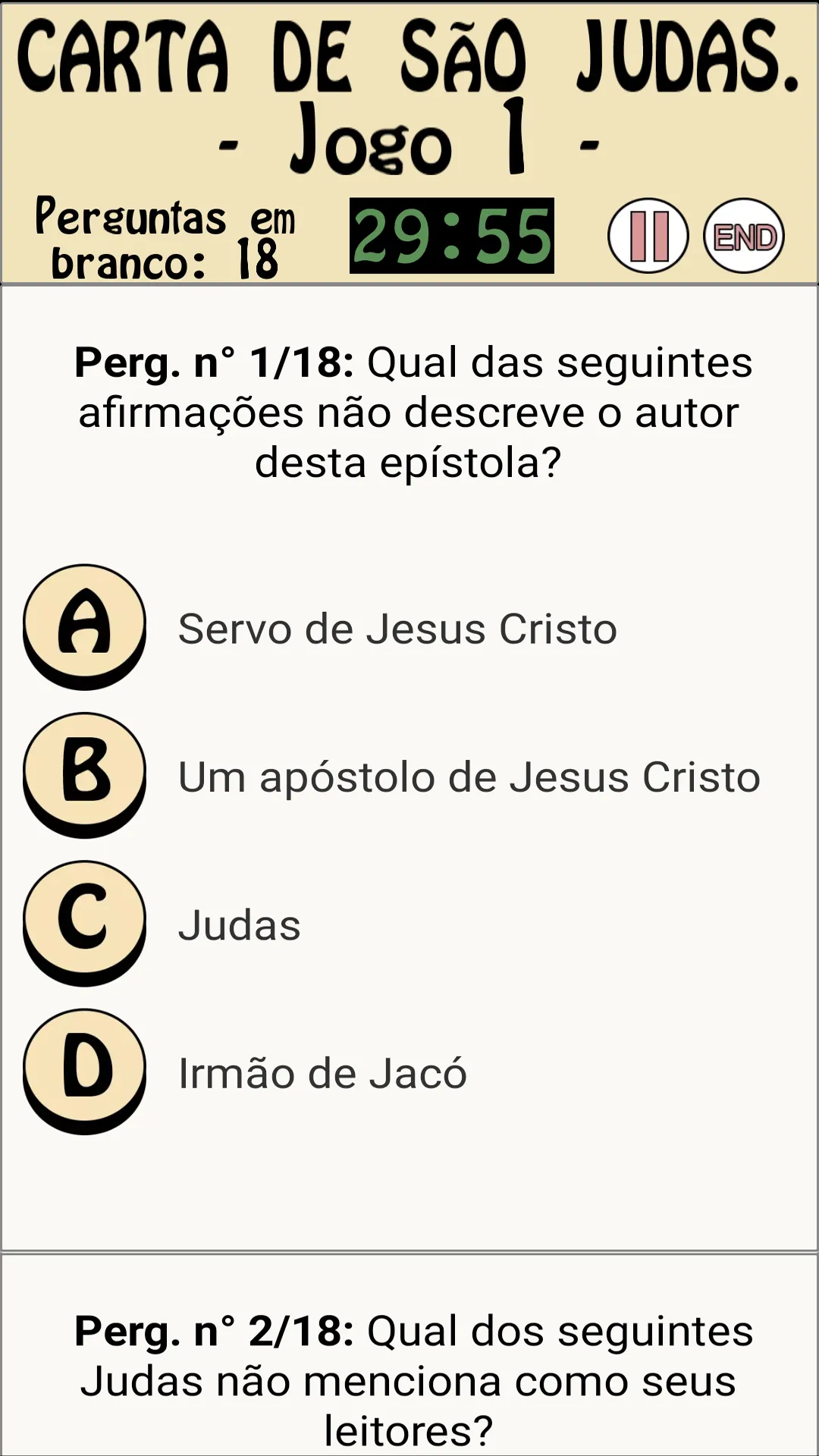 O jogo de perguntas bíblia | Indus Appstore | Screenshot