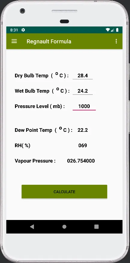 Dew Point Humidity Calculator | Indus Appstore | Screenshot