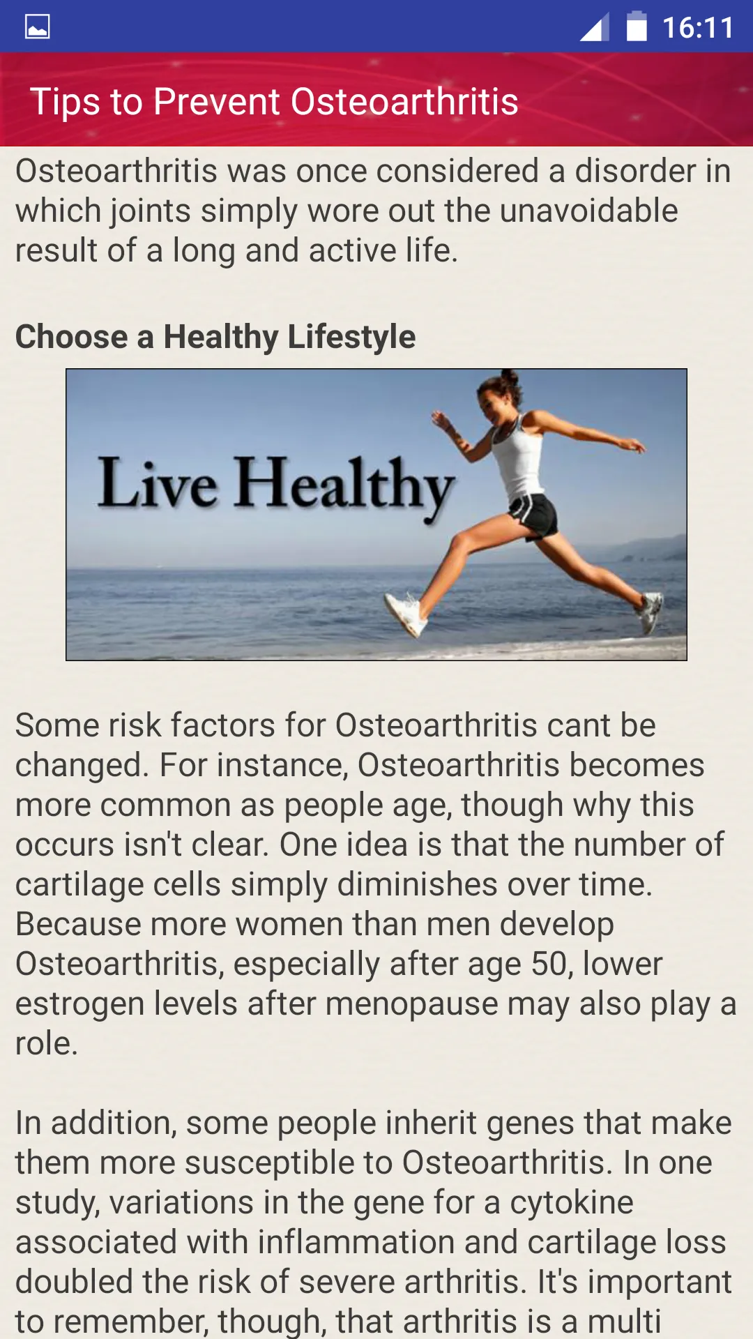 Joint Pain Osteoarthritis Help | Indus Appstore | Screenshot