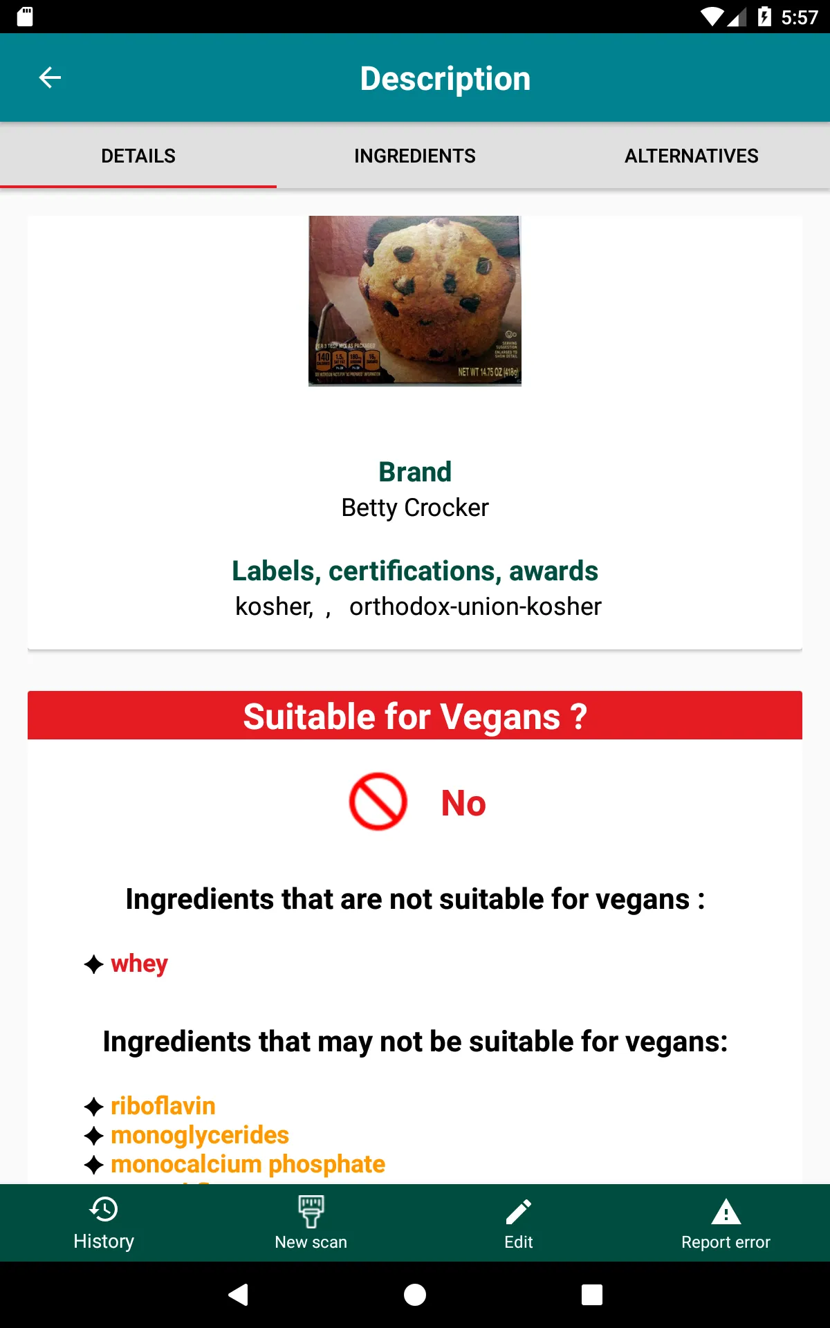 My Vegan Scanner | Indus Appstore | Screenshot