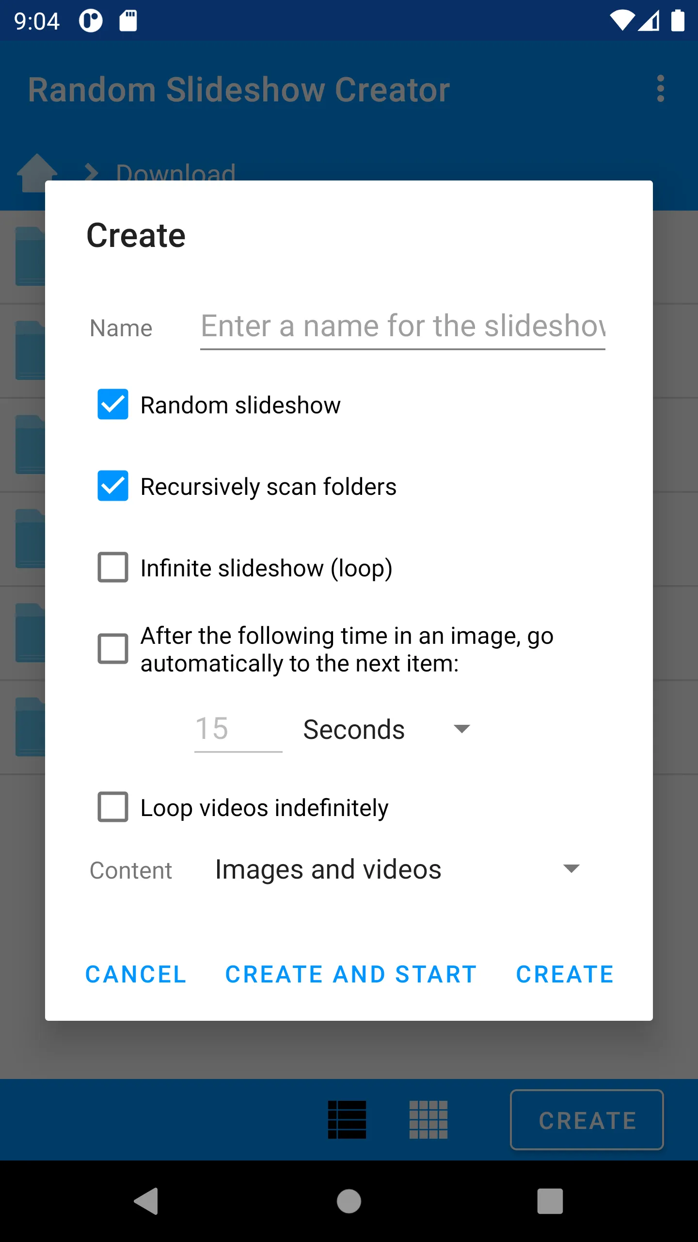 Random Slideshow Creator | Indus Appstore | Screenshot