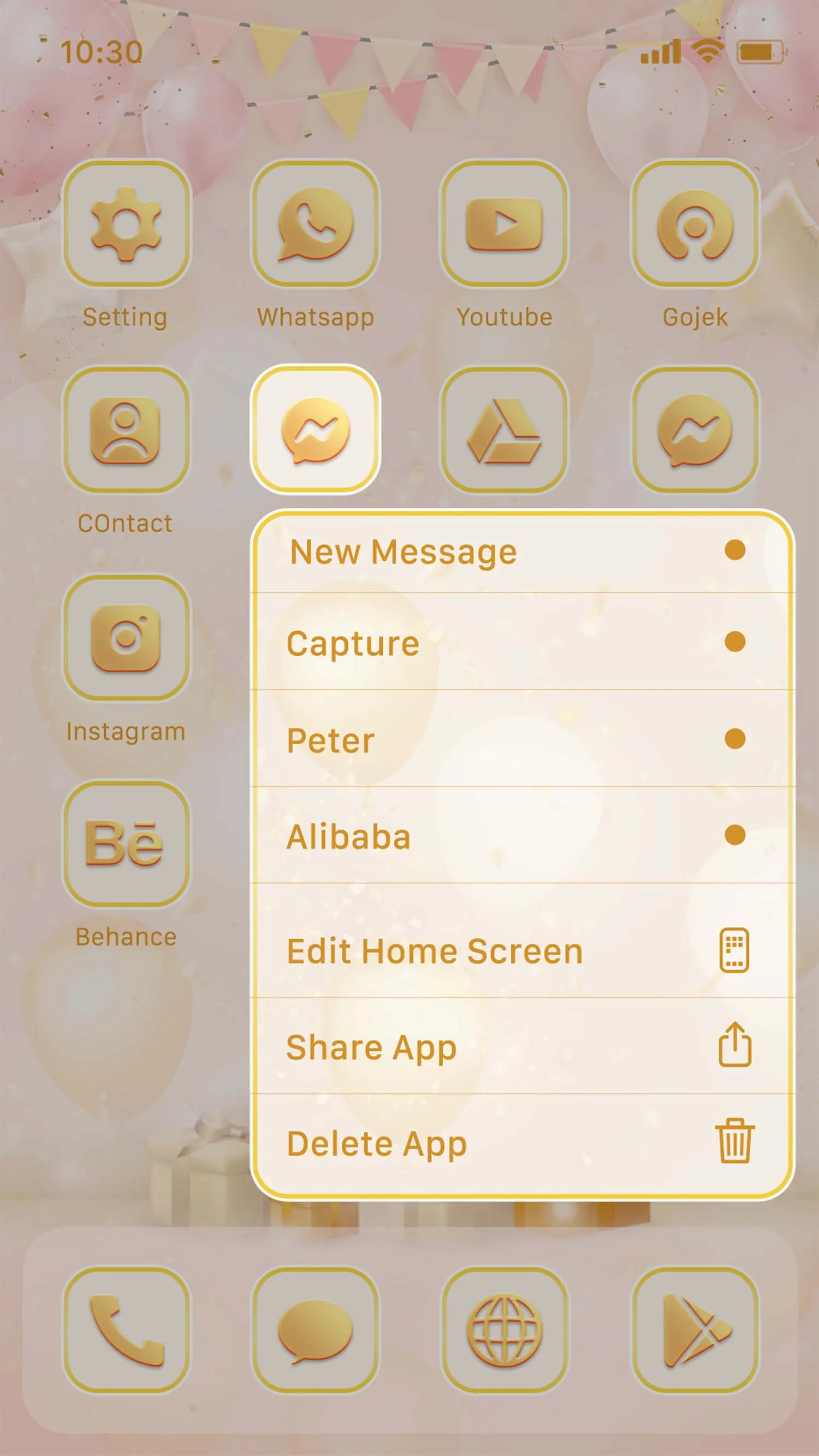 Wow Champagne Kisses Theme | Indus Appstore | Screenshot