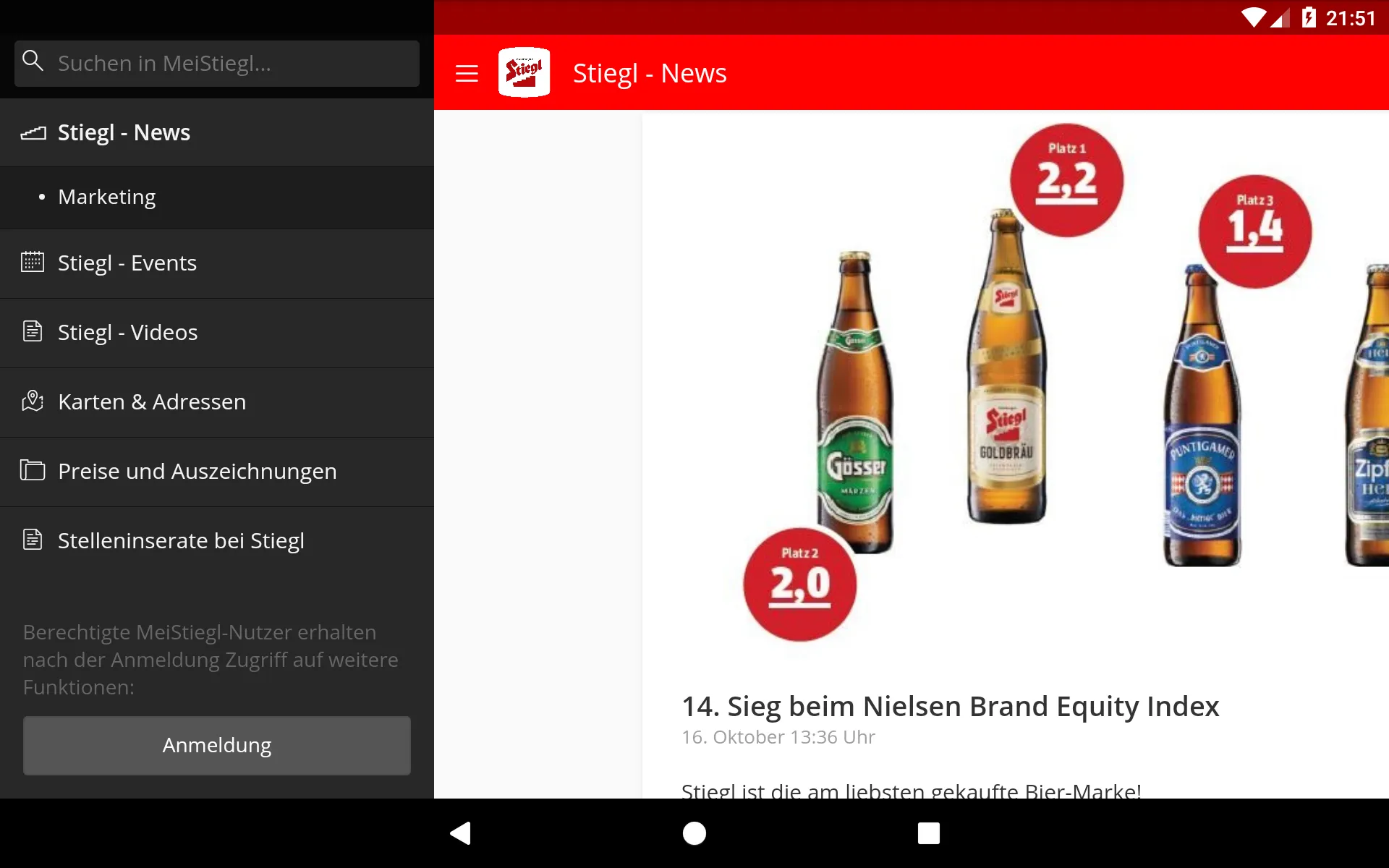 MeiStiegl | Indus Appstore | Screenshot