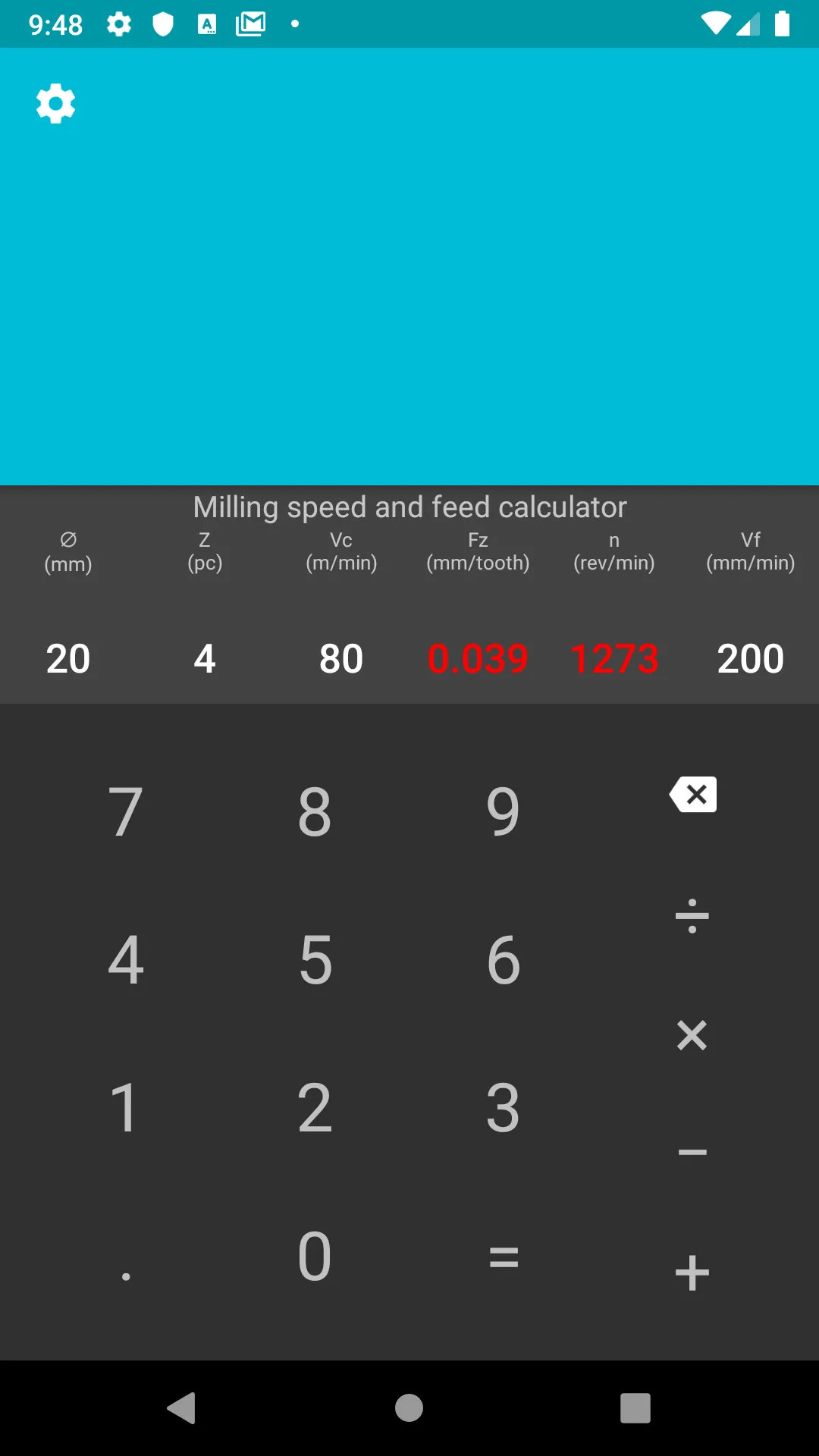 CNC calculator | Indus Appstore | Screenshot