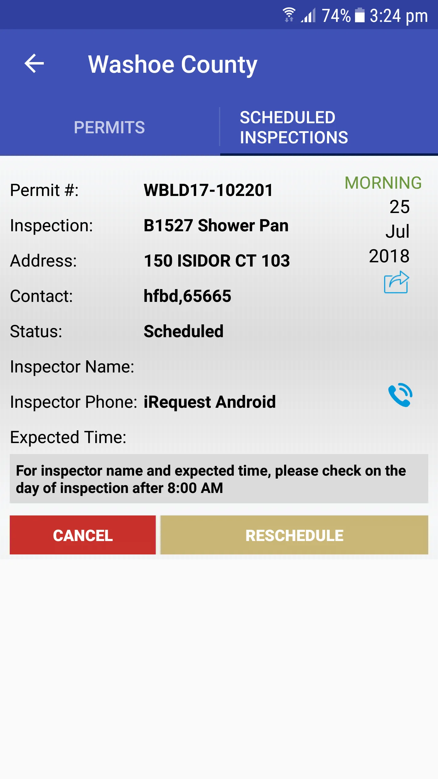 Washoe Building Inspections | Indus Appstore | Screenshot