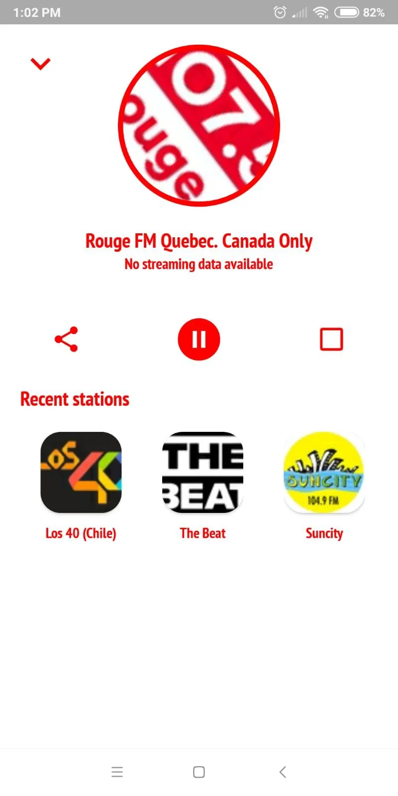 107.5 Rouge FM Quebec | Indus Appstore | Screenshot