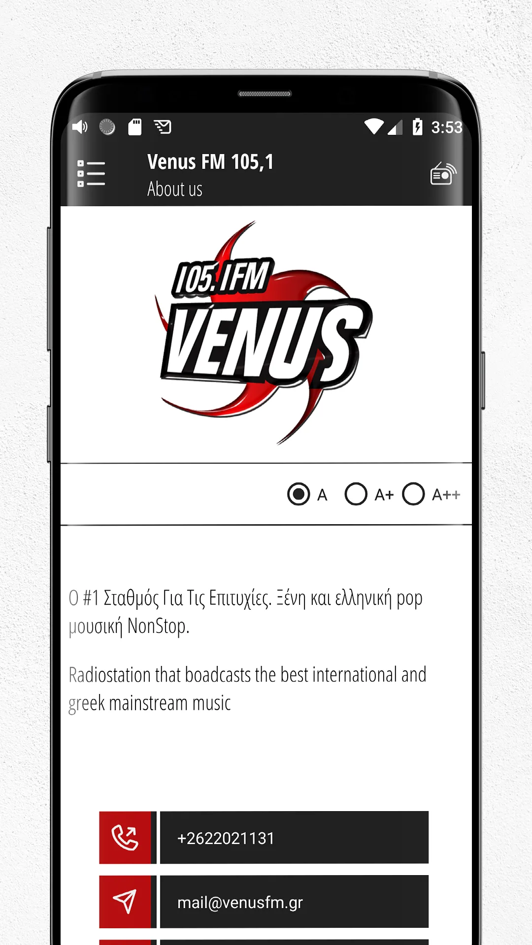 VENUS FM 105.1 | Indus Appstore | Screenshot