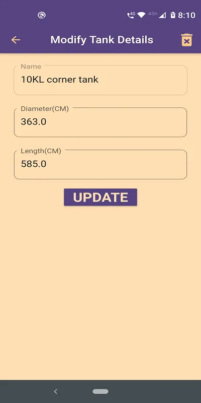 Fuel Tank volume calculation | Indus Appstore | Screenshot