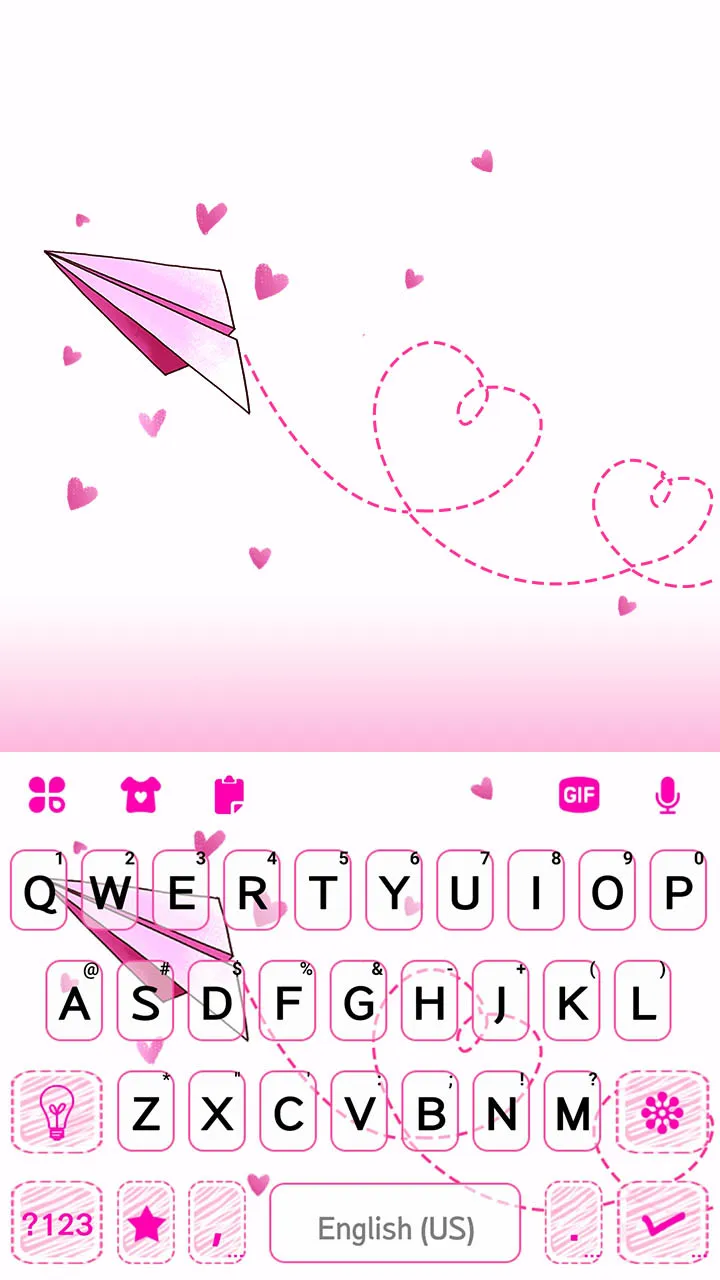 Pink Love Doodle Keyboard Back | Indus Appstore | Screenshot