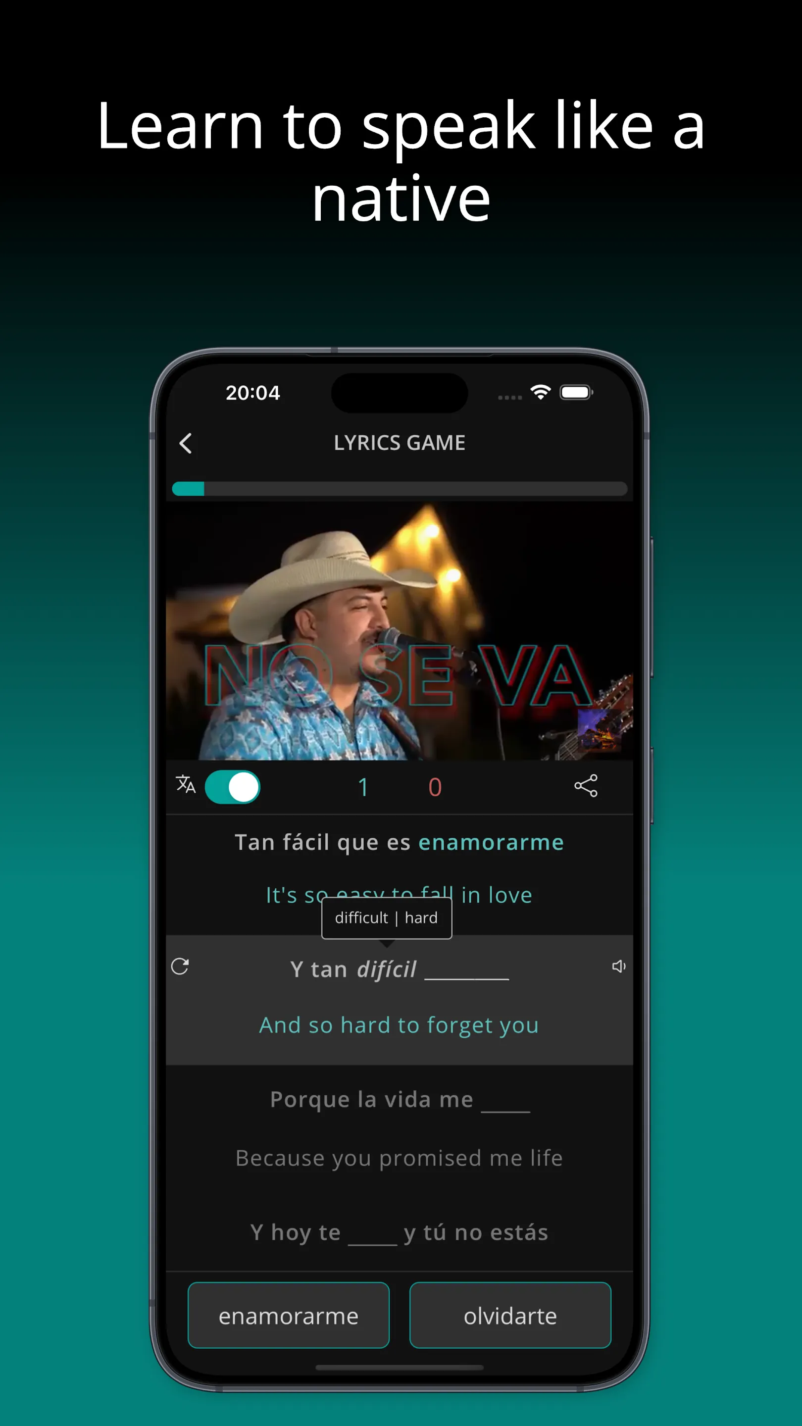 Learn Spanish with LyricFluent | Indus Appstore | Screenshot
