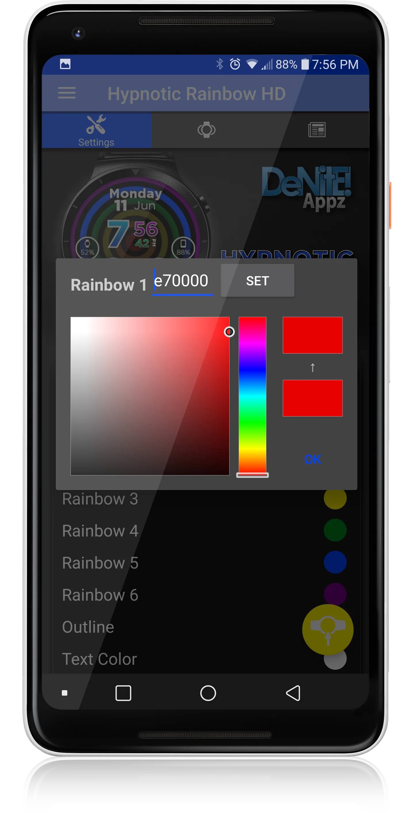 Hypnotic Rainbow Watch Face | Indus Appstore | Screenshot