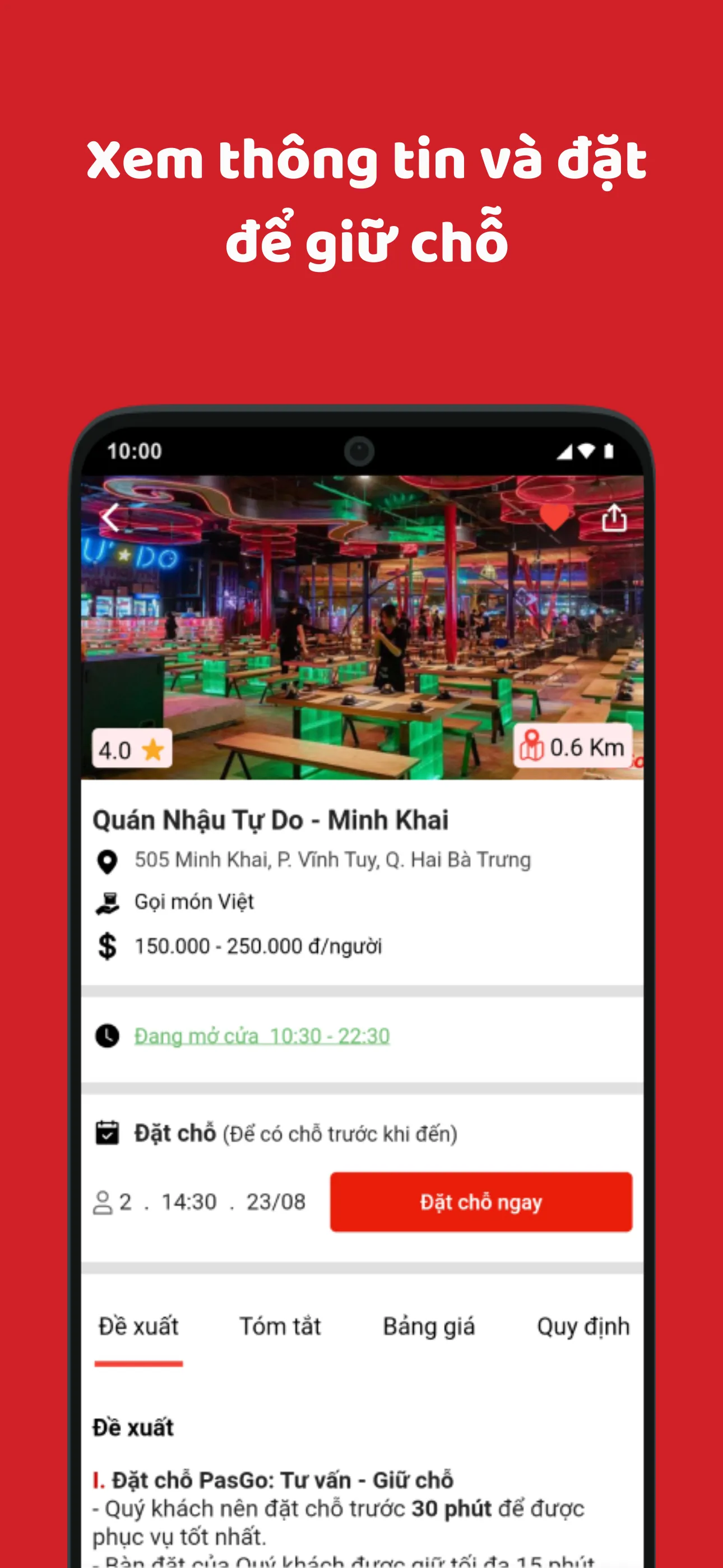 PasGo: Đặt bàn nhà hàng | Indus Appstore | Screenshot