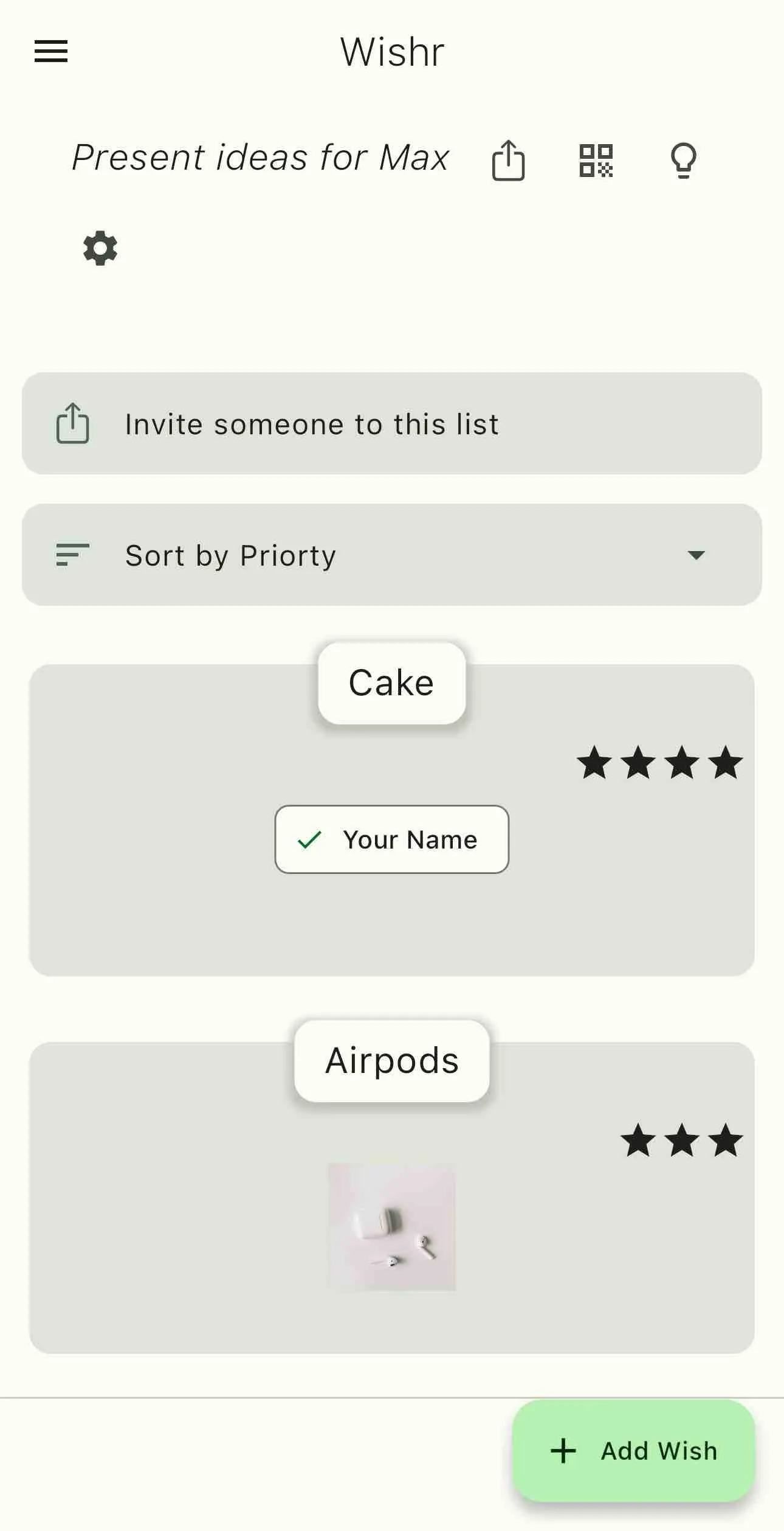 Wishr - Shared Wishlist | Indus Appstore | Screenshot