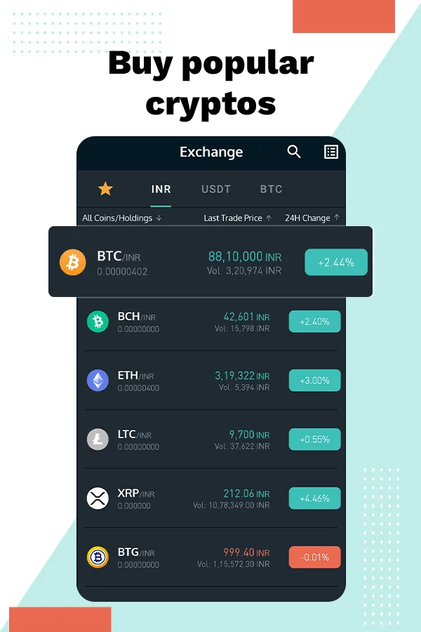 Unocoin: Bitcoin & 85+ Cryptos | Indus Appstore | Screenshot