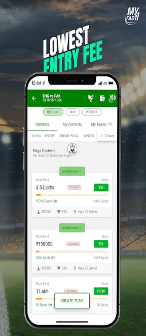MyFab11 : Fantasy Cricket App | Indus Appstore | Screenshot