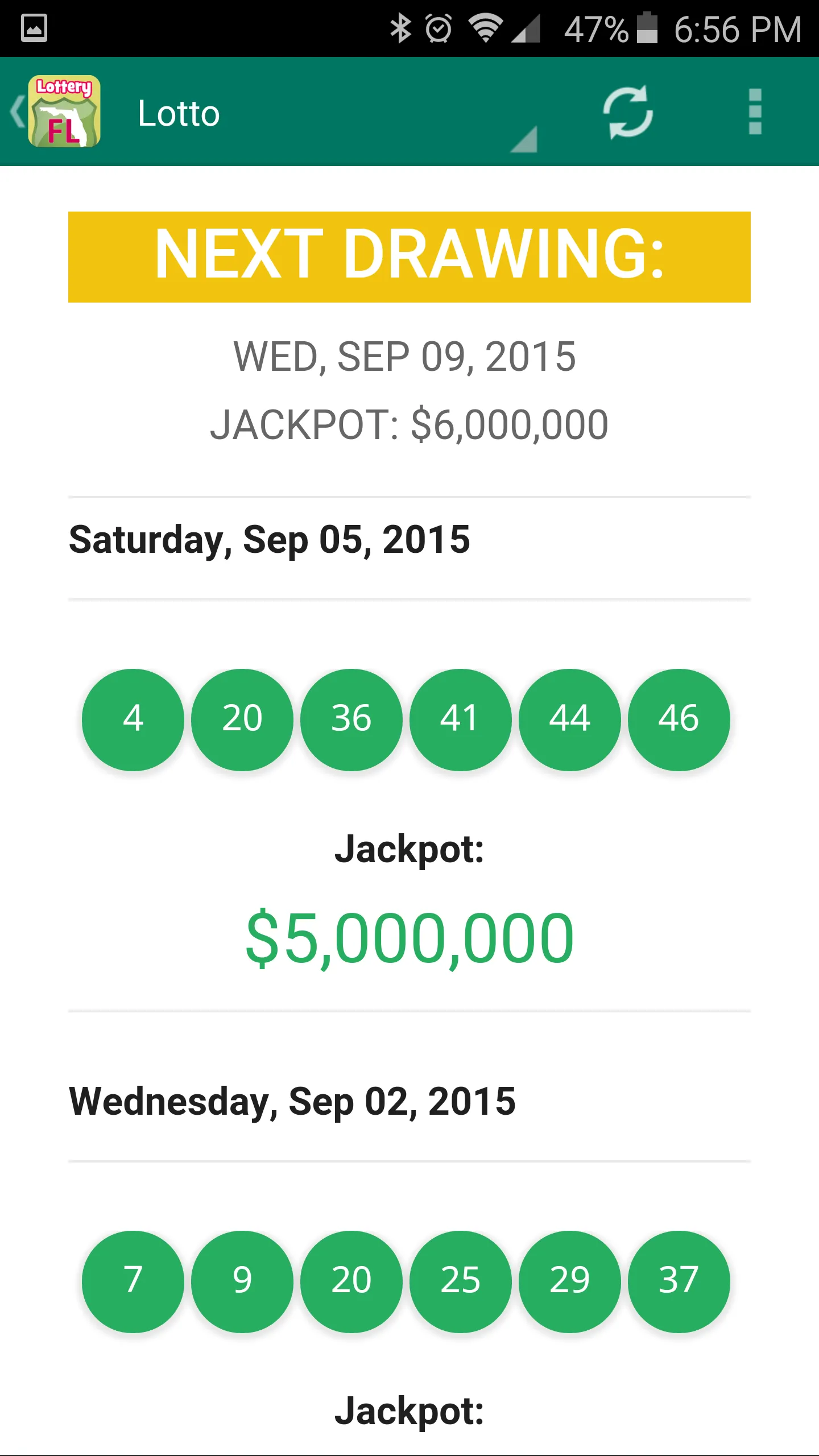 Florida Lottery Results | Indus Appstore | Screenshot