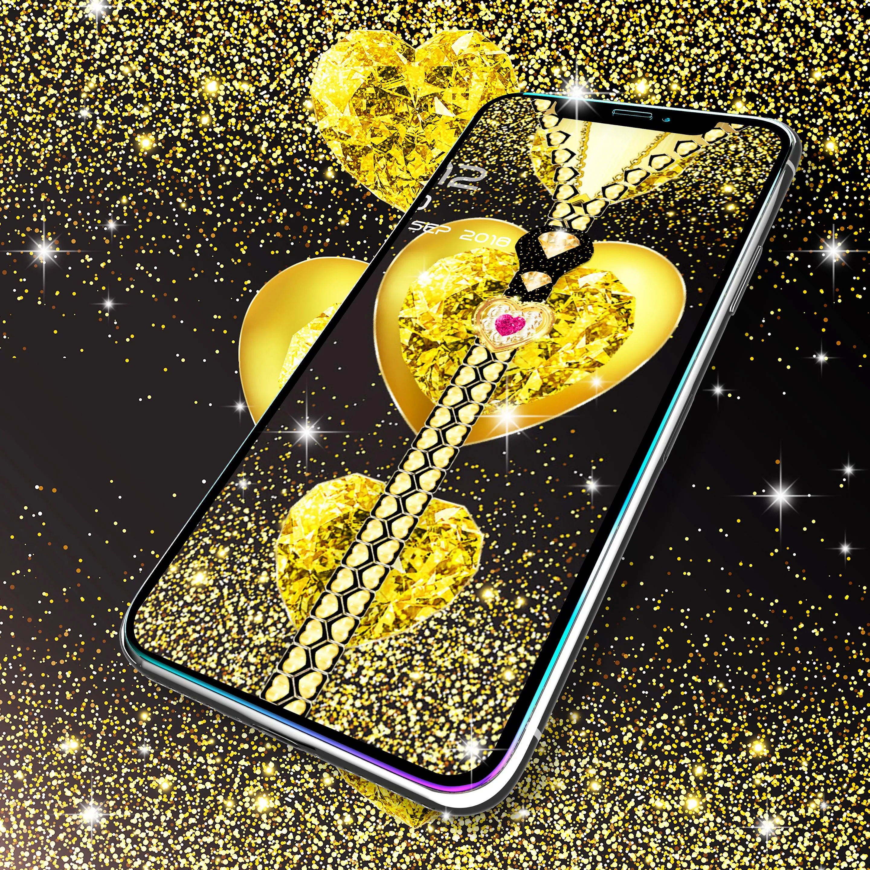 Gold diamond lock screen | Indus Appstore | Screenshot