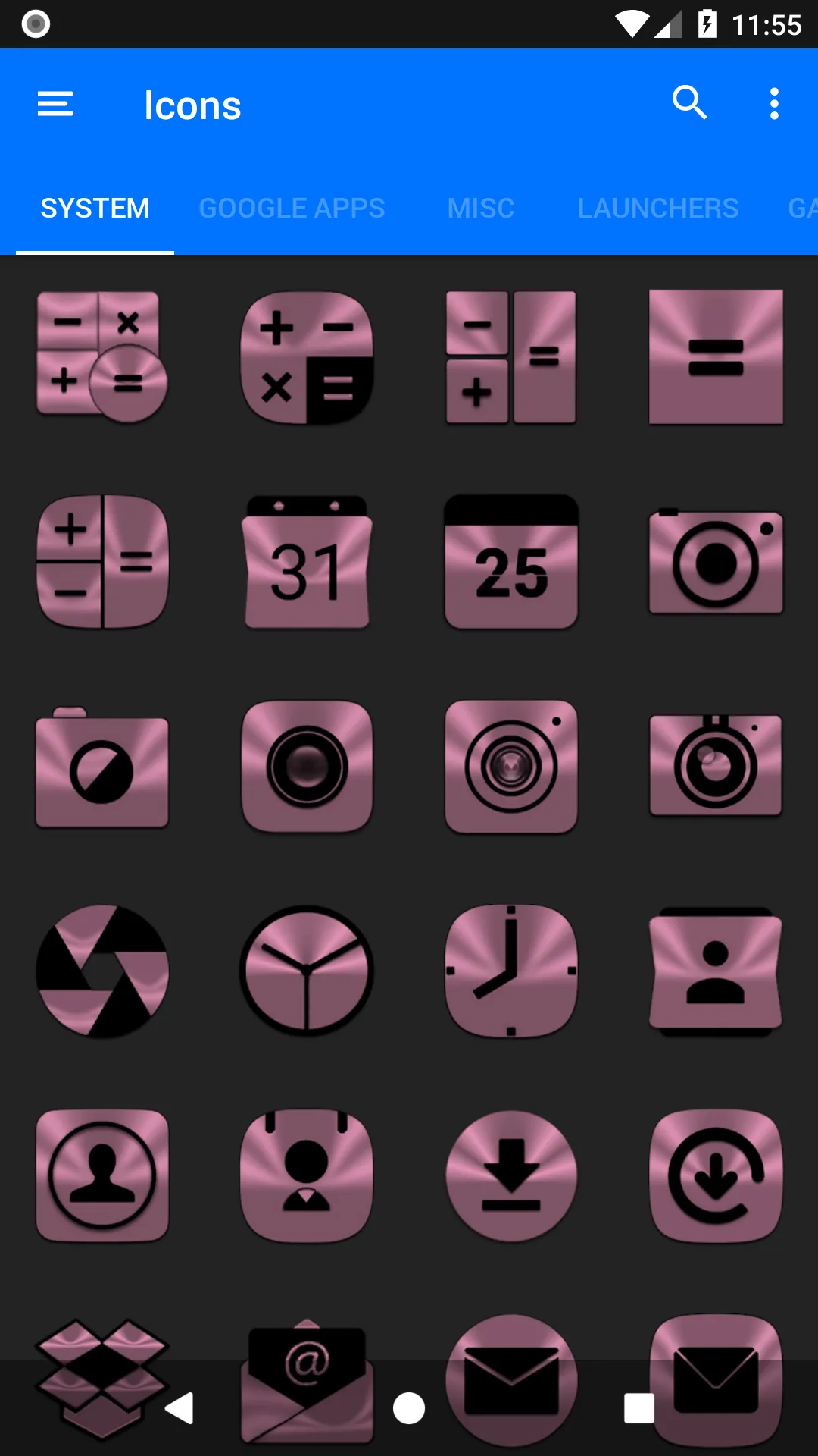 Lilac Purple & Black Icon Pack | Indus Appstore | Screenshot