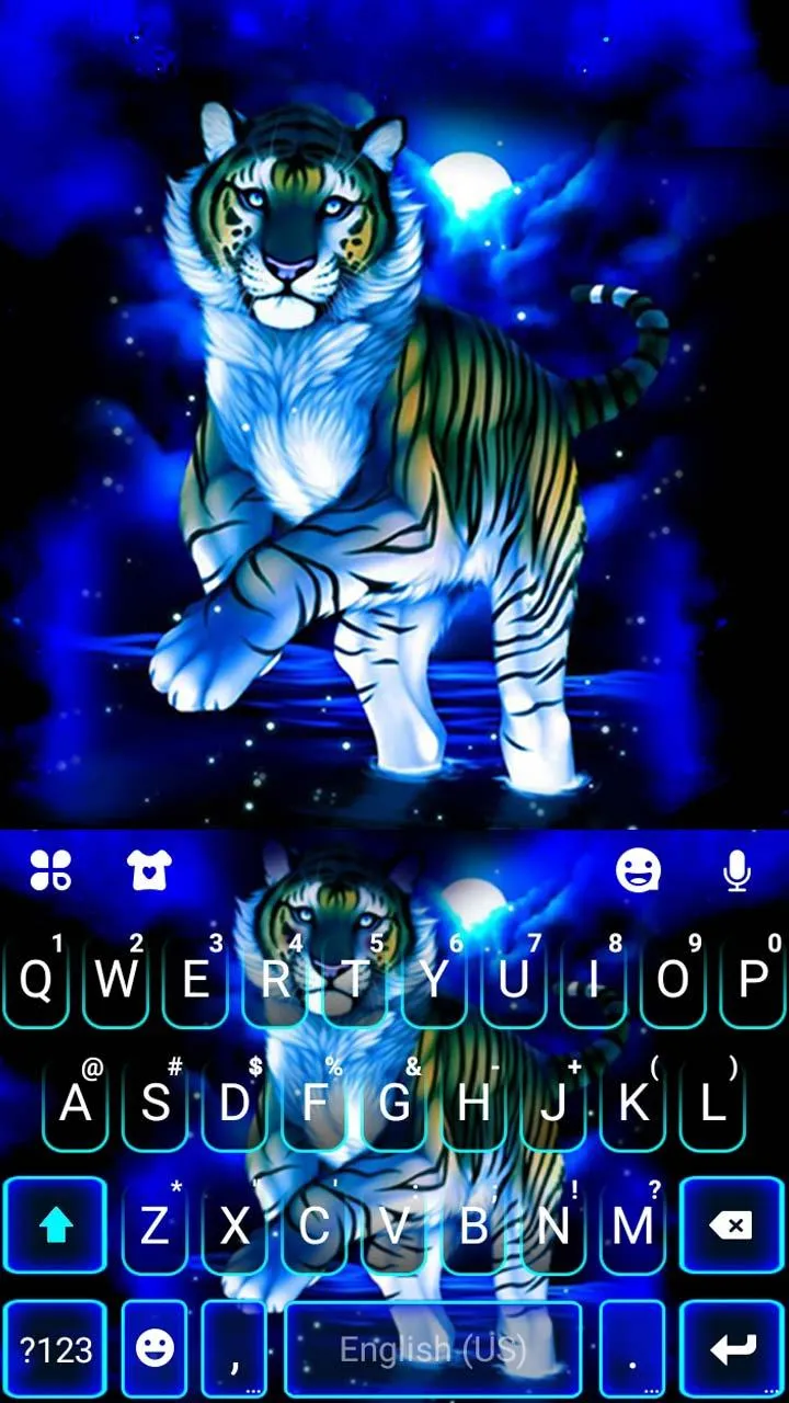 Neon Blue Tiger King Theme | Indus Appstore | Screenshot