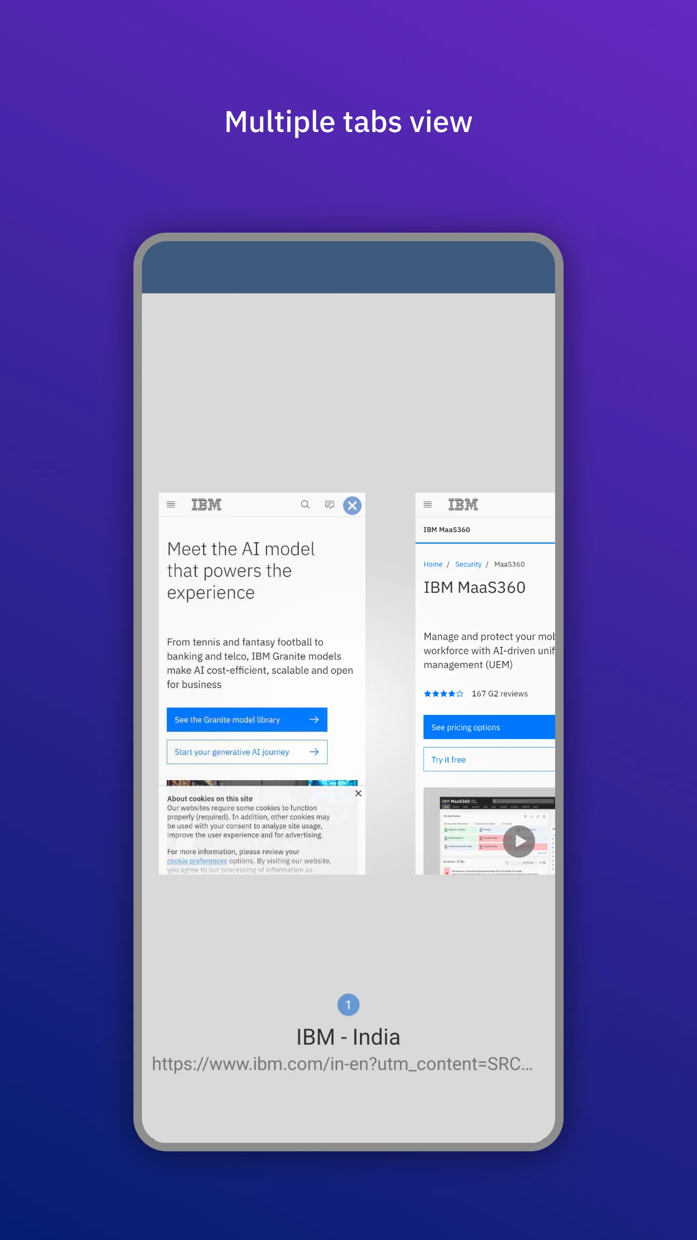 IBM MaaS360 Browser | Indus Appstore | Screenshot