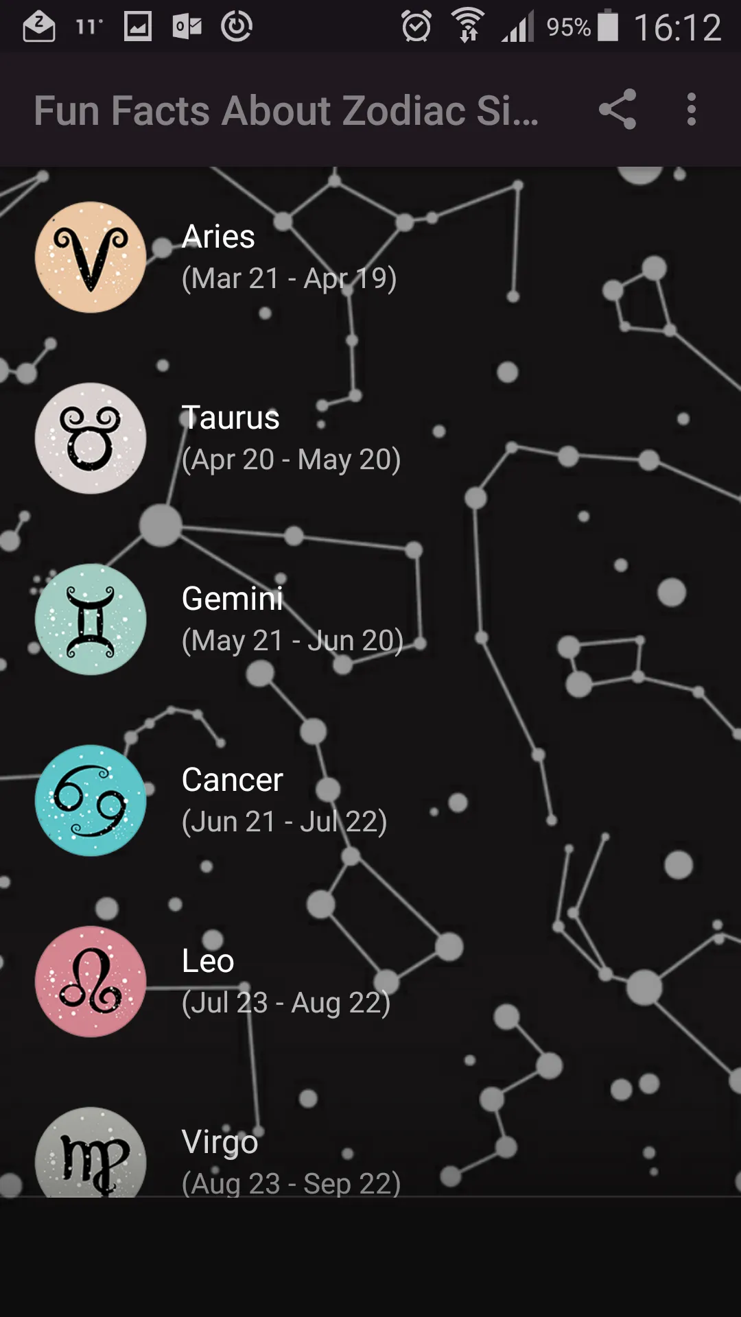 Fun Facts About Zodiac Signs | Indus Appstore | Screenshot