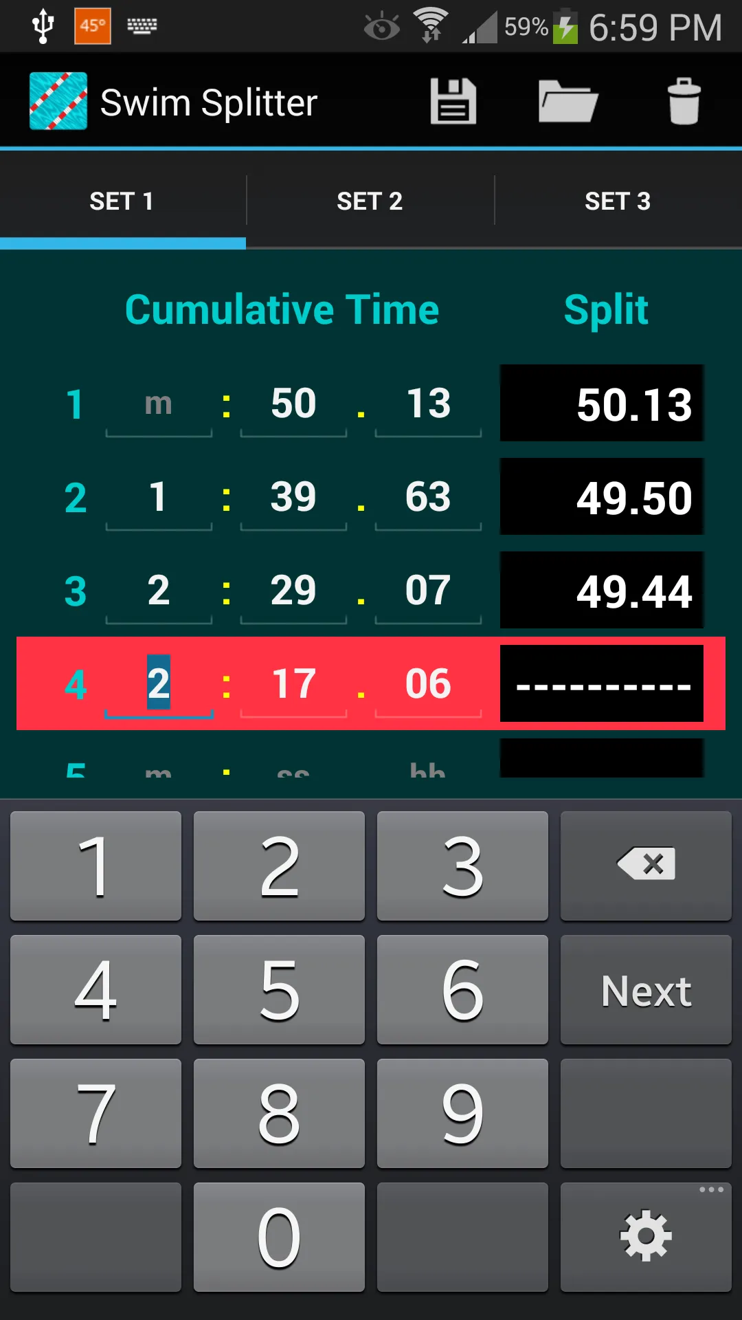 Swim Splitter Split Calculator | Indus Appstore | Screenshot