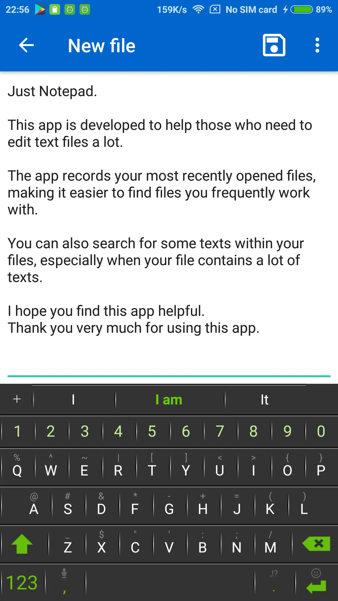 Just Notepad - w/ File Browser | Indus Appstore | Screenshot