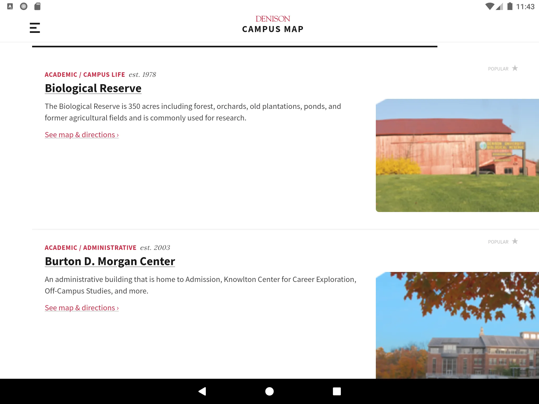 Denison University | Indus Appstore | Screenshot