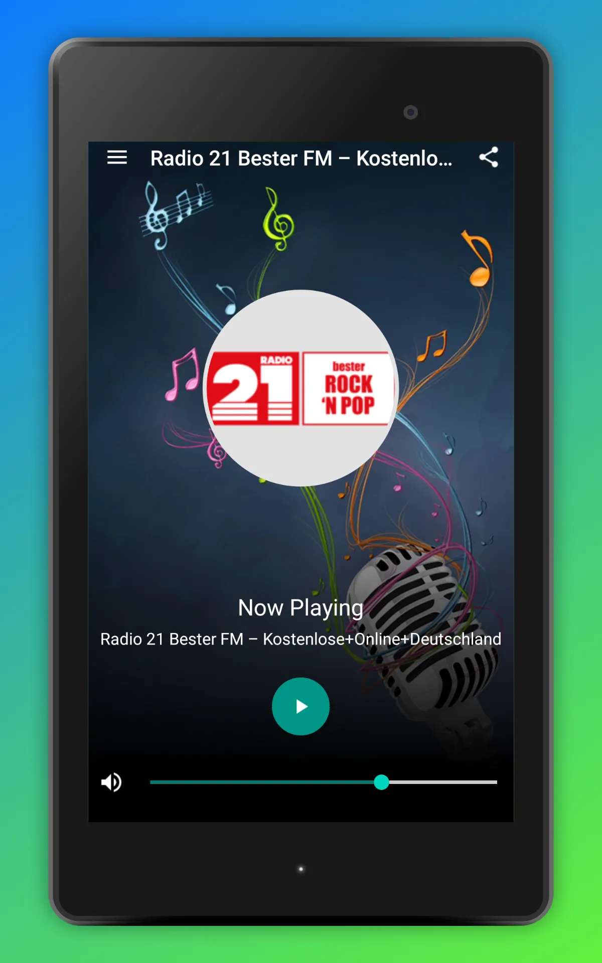 Radio 21 Rock FM Online App DE | Indus Appstore | Screenshot