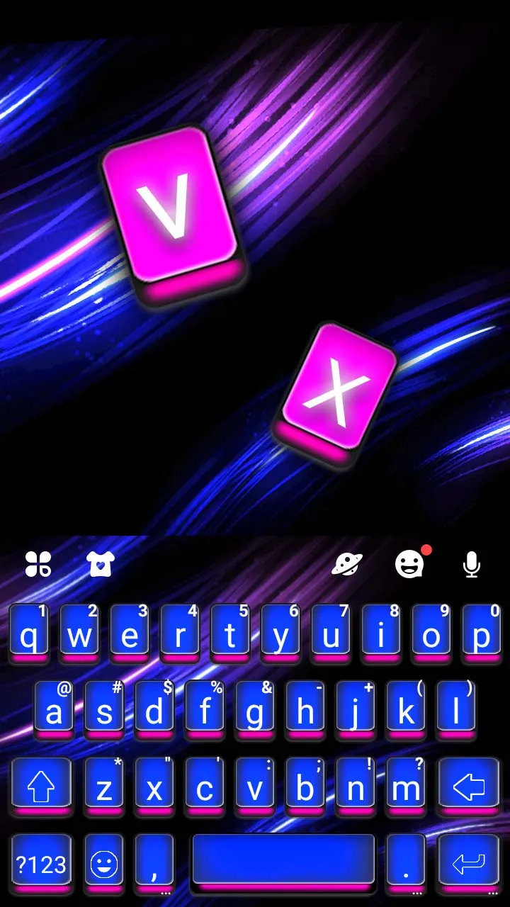 Neon Blue Lights Keyboard Them | Indus Appstore | Screenshot