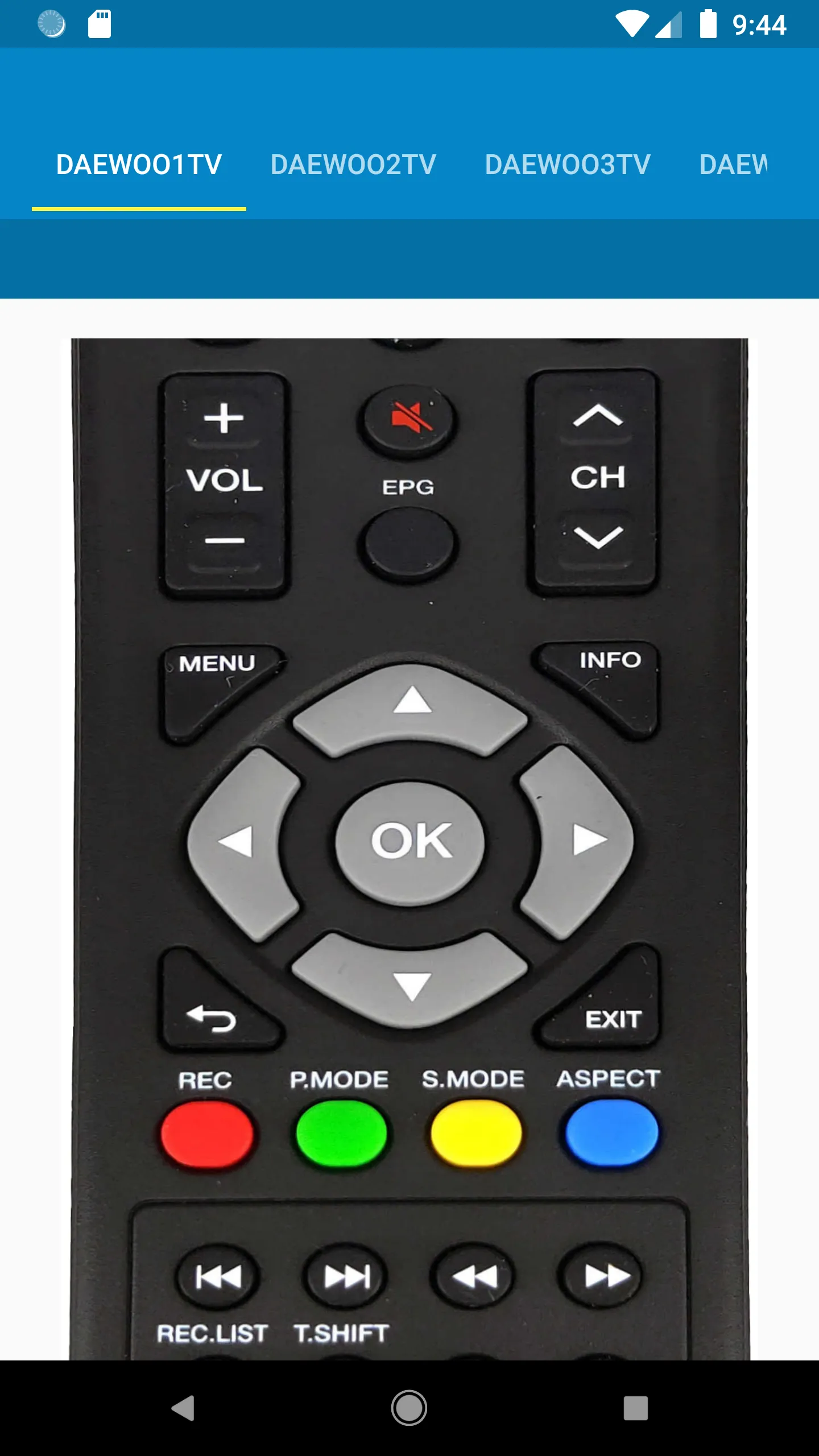 Daewoo TV Remote Control | Indus Appstore | Screenshot