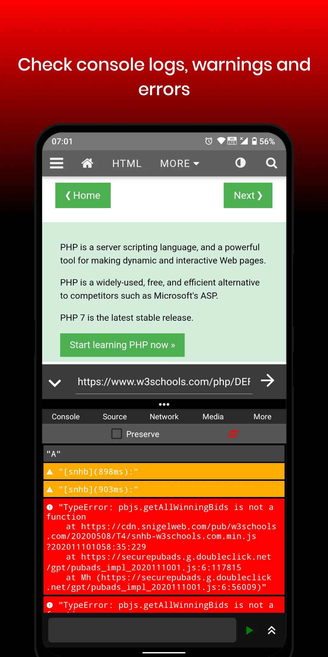F12 | Inspect Element, Console | Indus Appstore | Screenshot