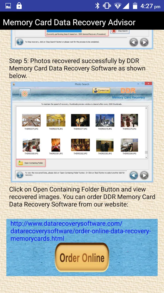 Memory Card Data Recovery Help | Indus Appstore | Screenshot