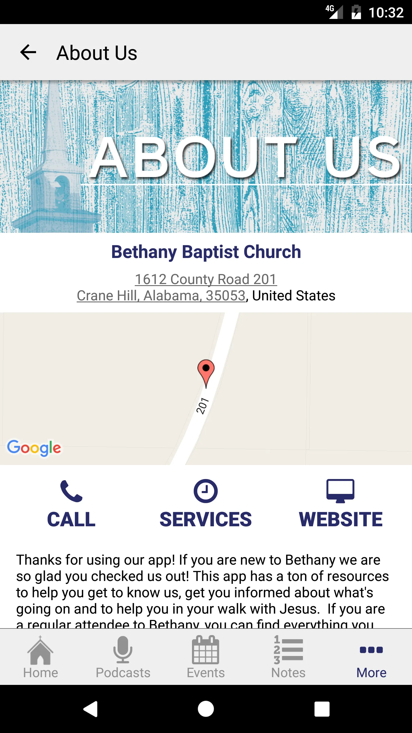 Bethany Baptist, Crane Hill | Indus Appstore | Screenshot