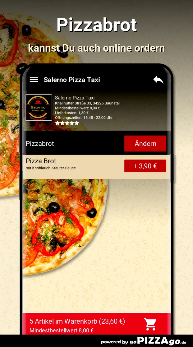 Salerno Pizza Taxi Baunatal | Indus Appstore | Screenshot