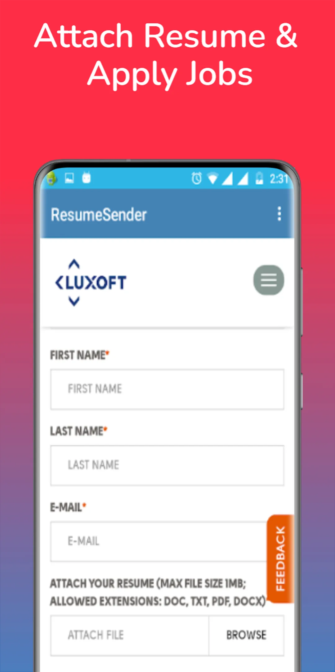 Resume Sender - CV Send Resume | Indus Appstore | Screenshot