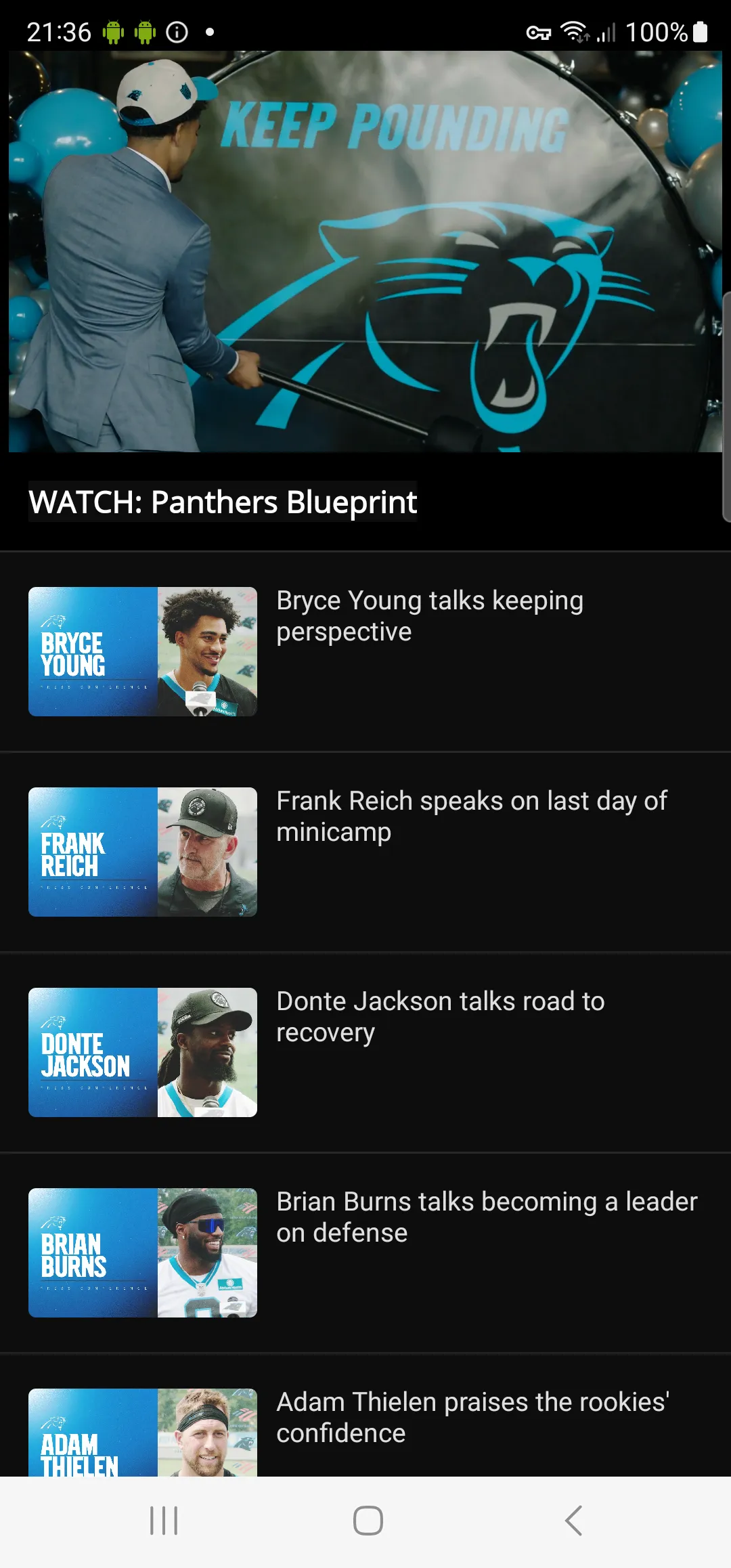 Carolina Panthers Mobile | Indus Appstore | Screenshot