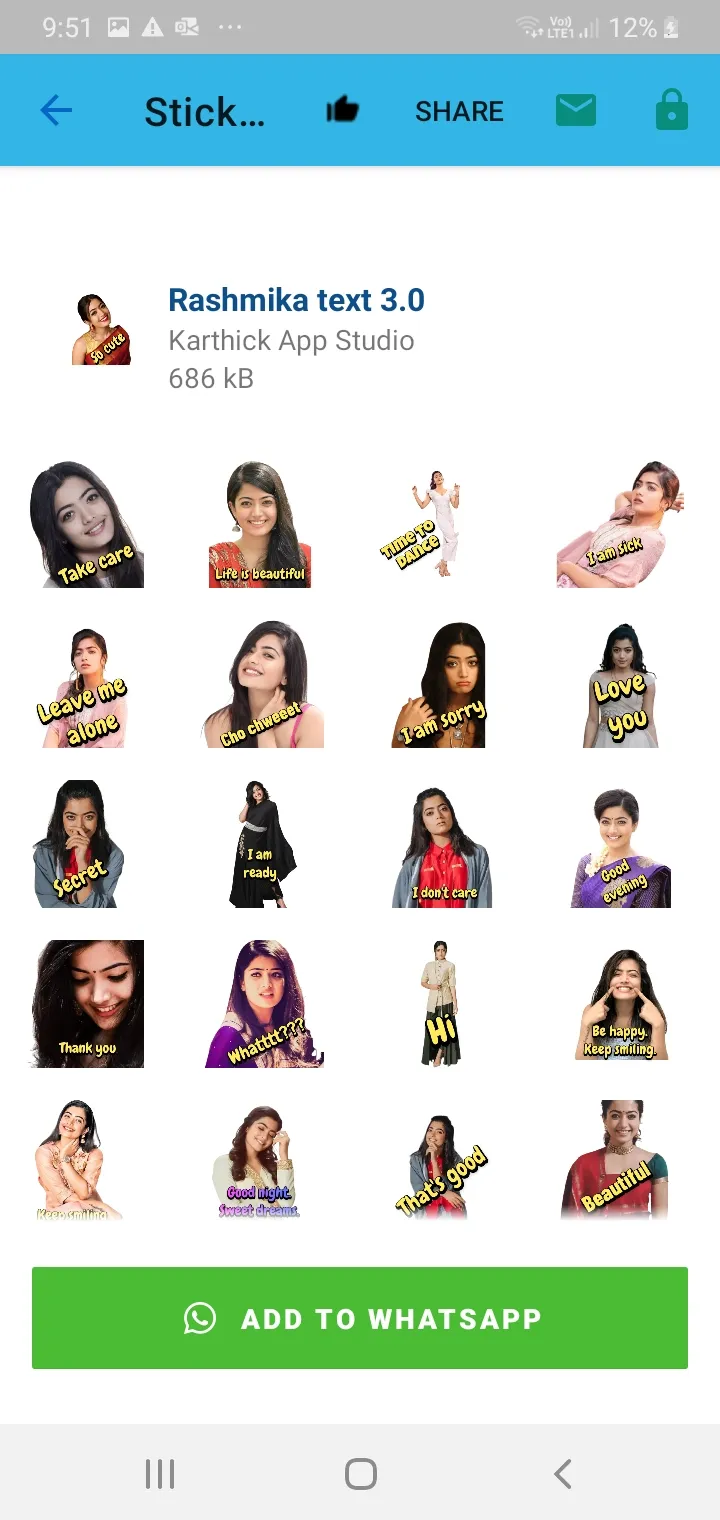 Rashmika Mandanna Stickers Lat | Indus Appstore | Screenshot