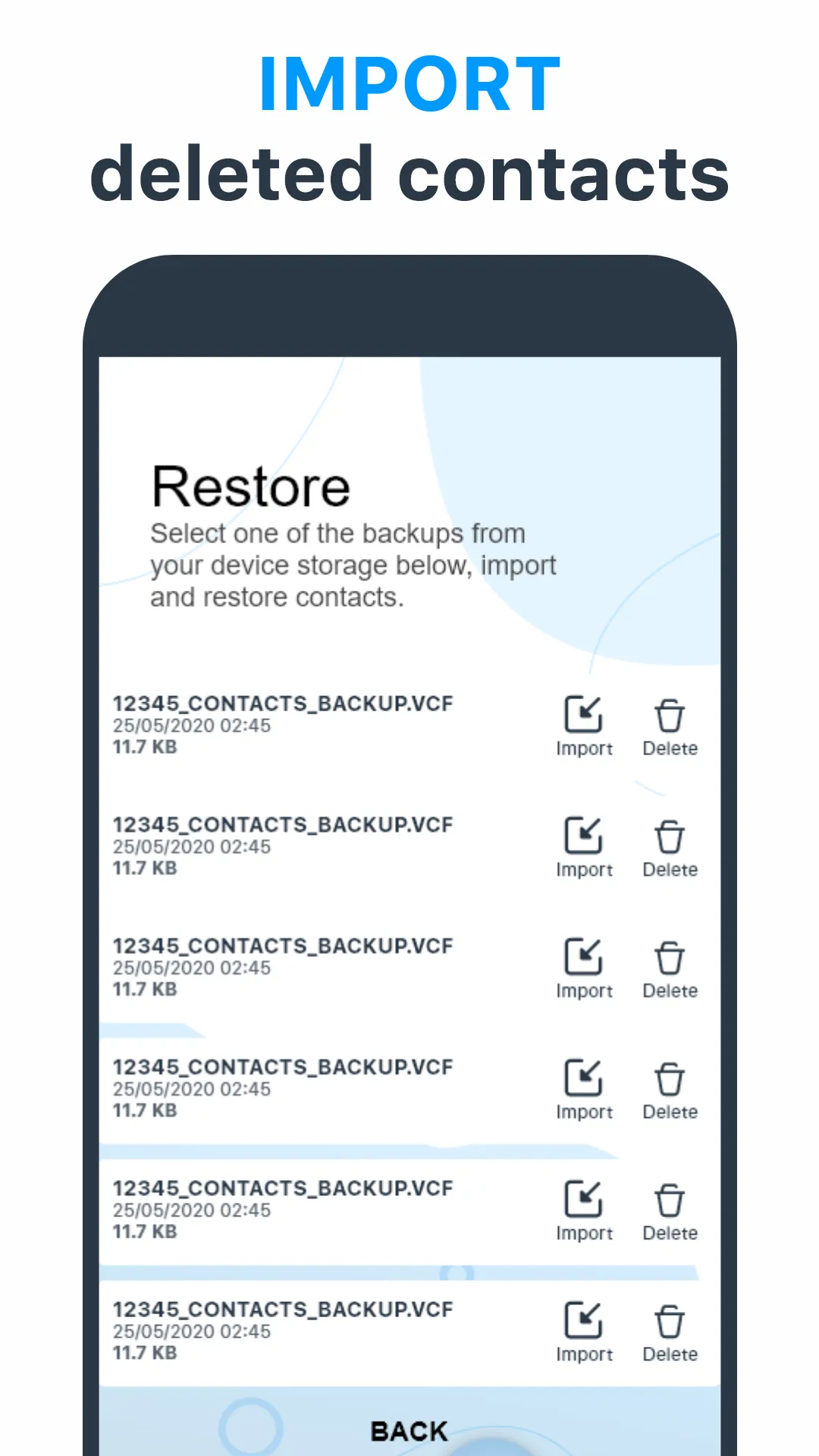Restore My Contacts: Backup | Indus Appstore | Screenshot