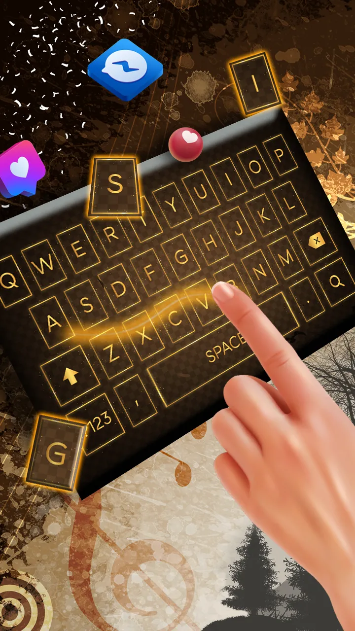 Transparent Golden Keyboard | Indus Appstore | Screenshot