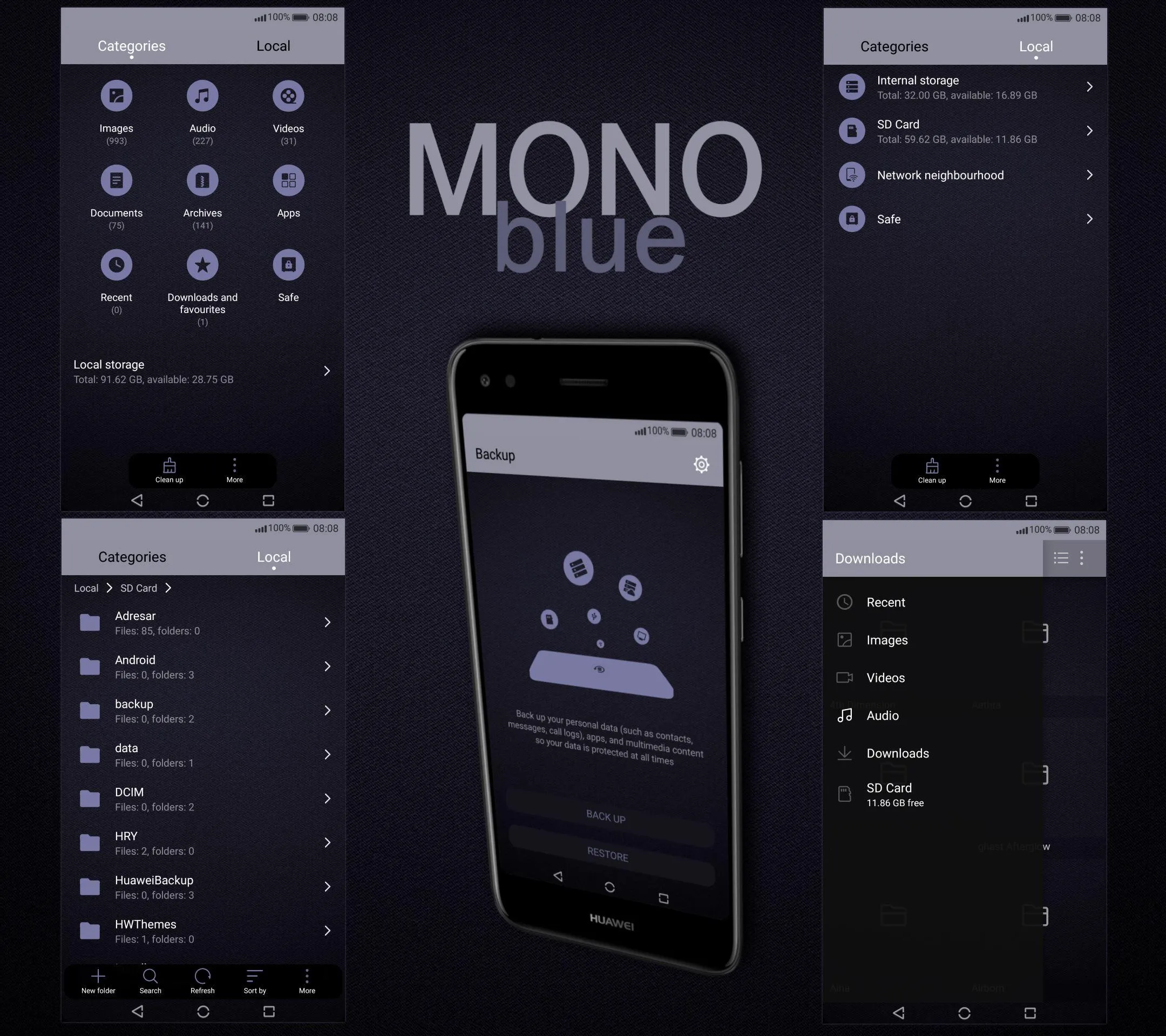 [EMUI 5/8]Mono Blue Theme | Indus Appstore | Screenshot