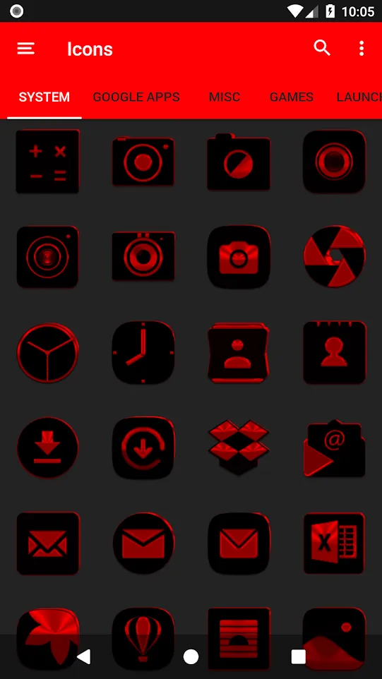 Black and Red Icon Pack | Indus Appstore | Screenshot