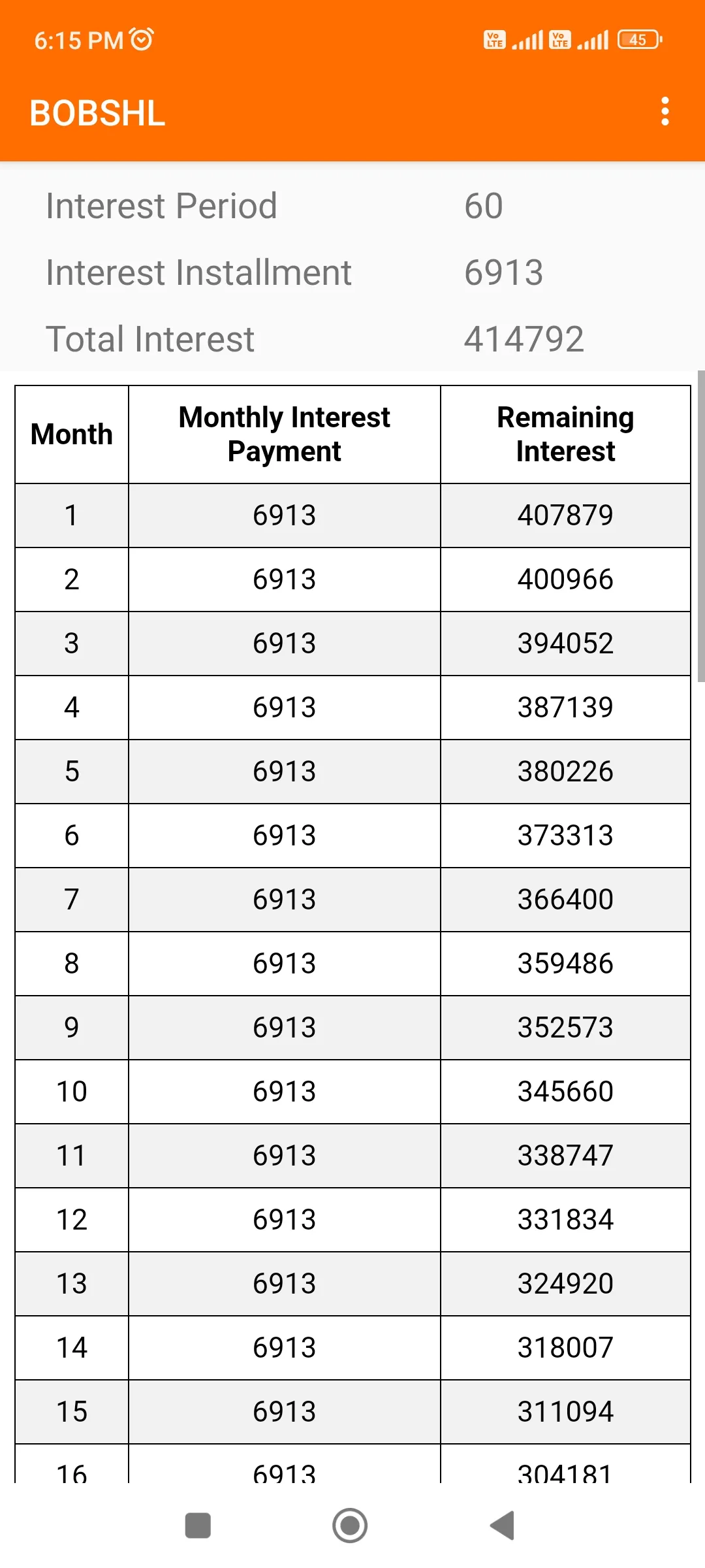 BOB SHL CALCULATOR | Indus Appstore | Screenshot