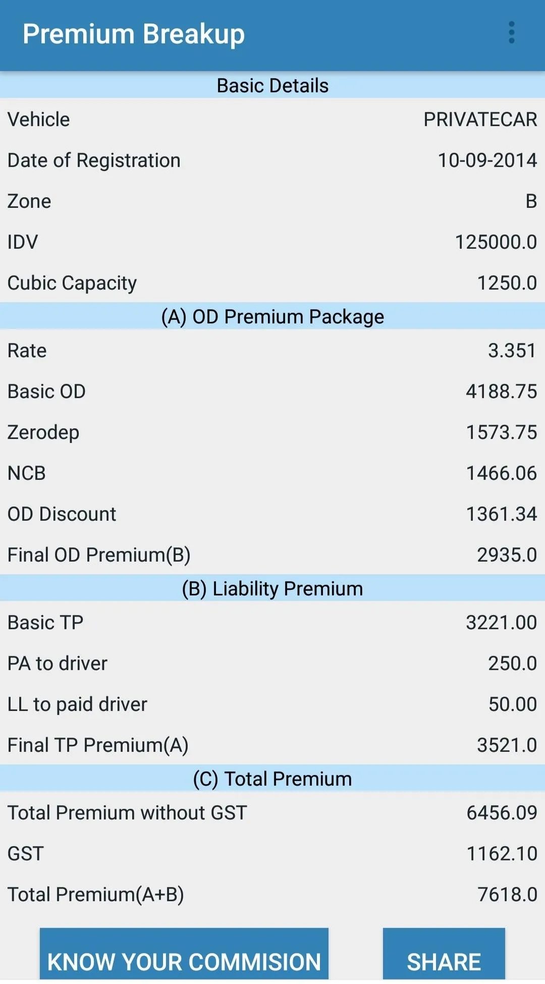 Motor Insurance Premium Calcul | Indus Appstore | Screenshot