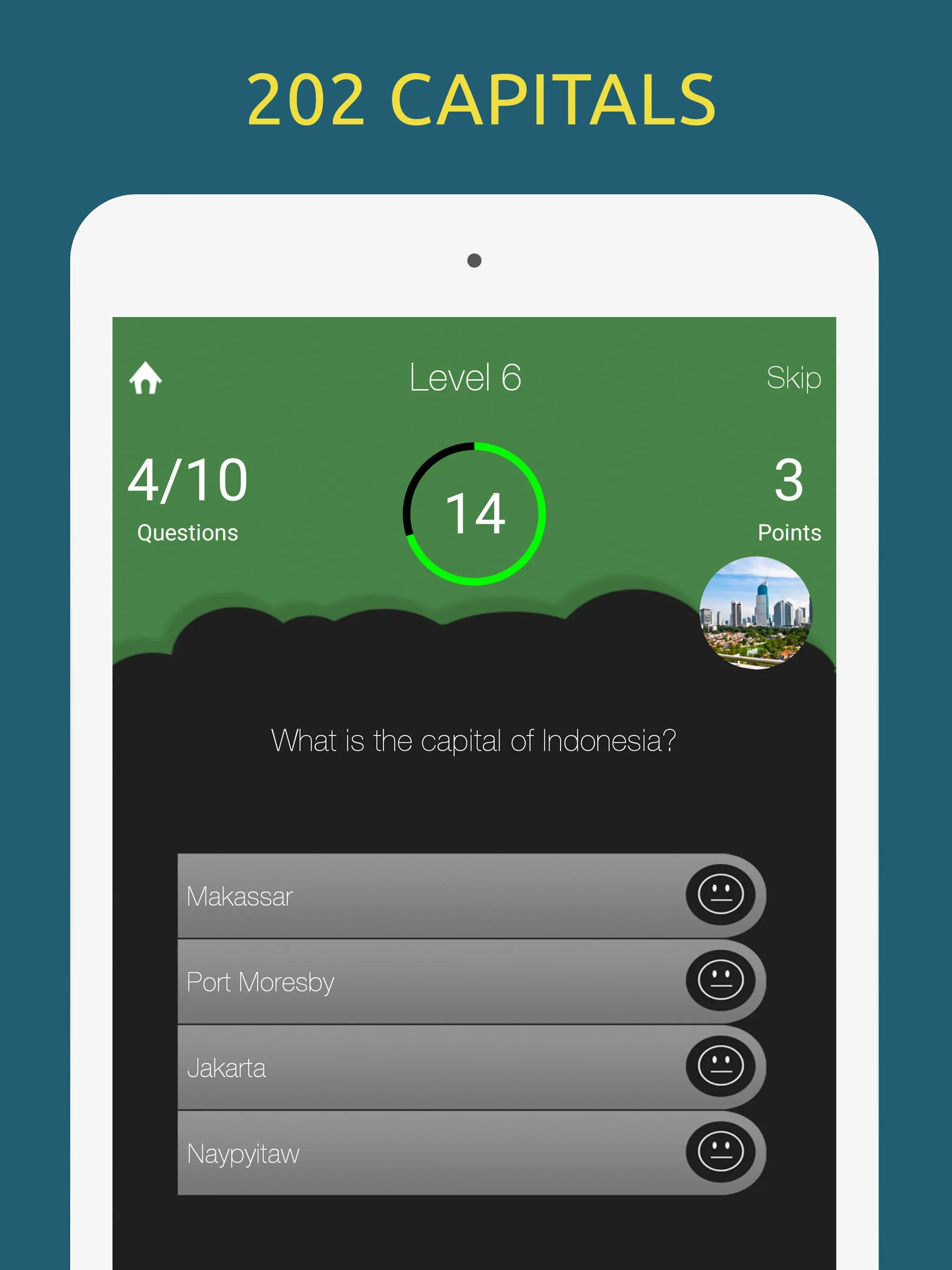 World Capitals Quiz Test Game | Indus Appstore | Screenshot