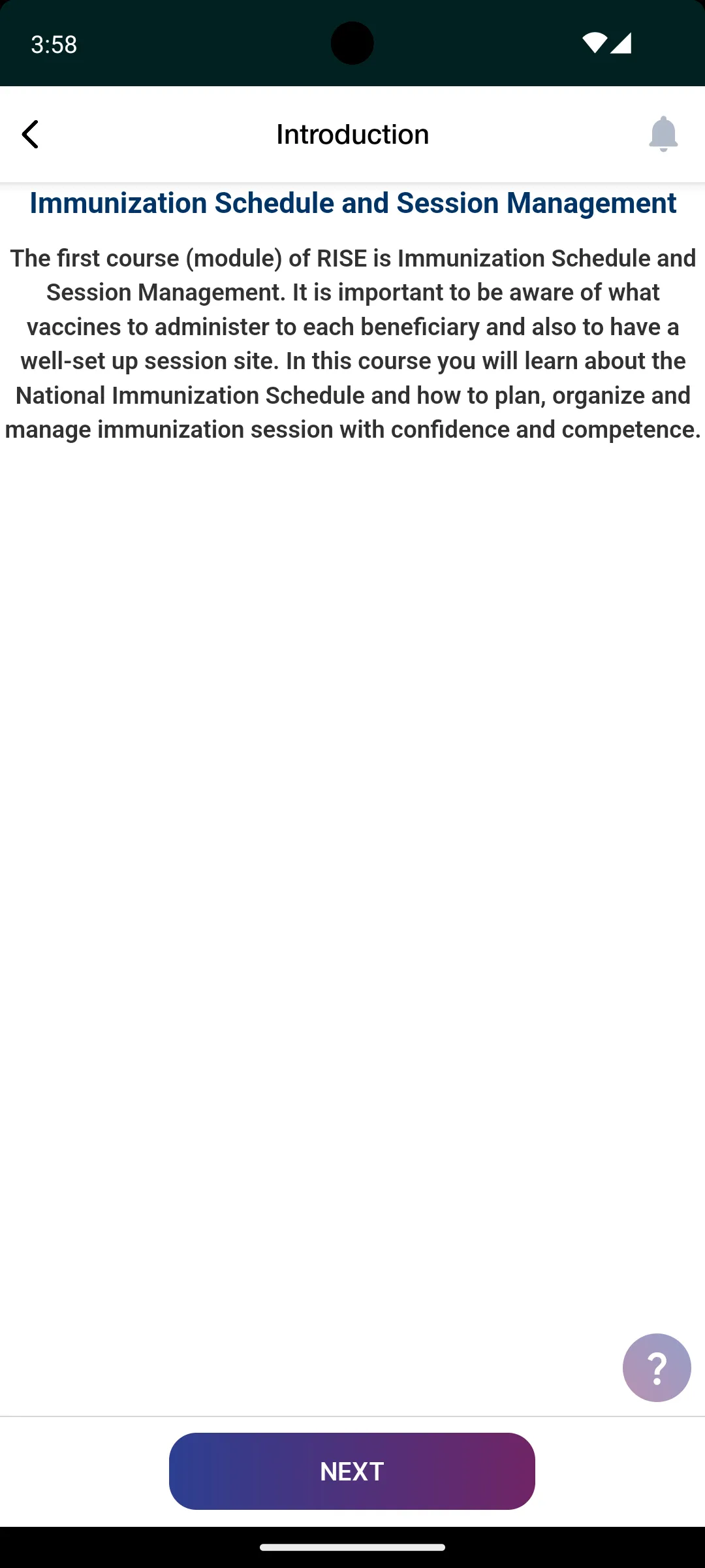 RISE-Immunization Training App | Indus Appstore | Screenshot