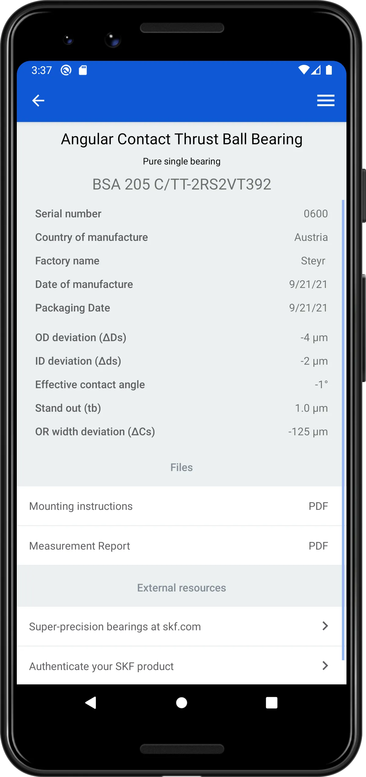 SKF Super-precision manager | Indus Appstore | Screenshot